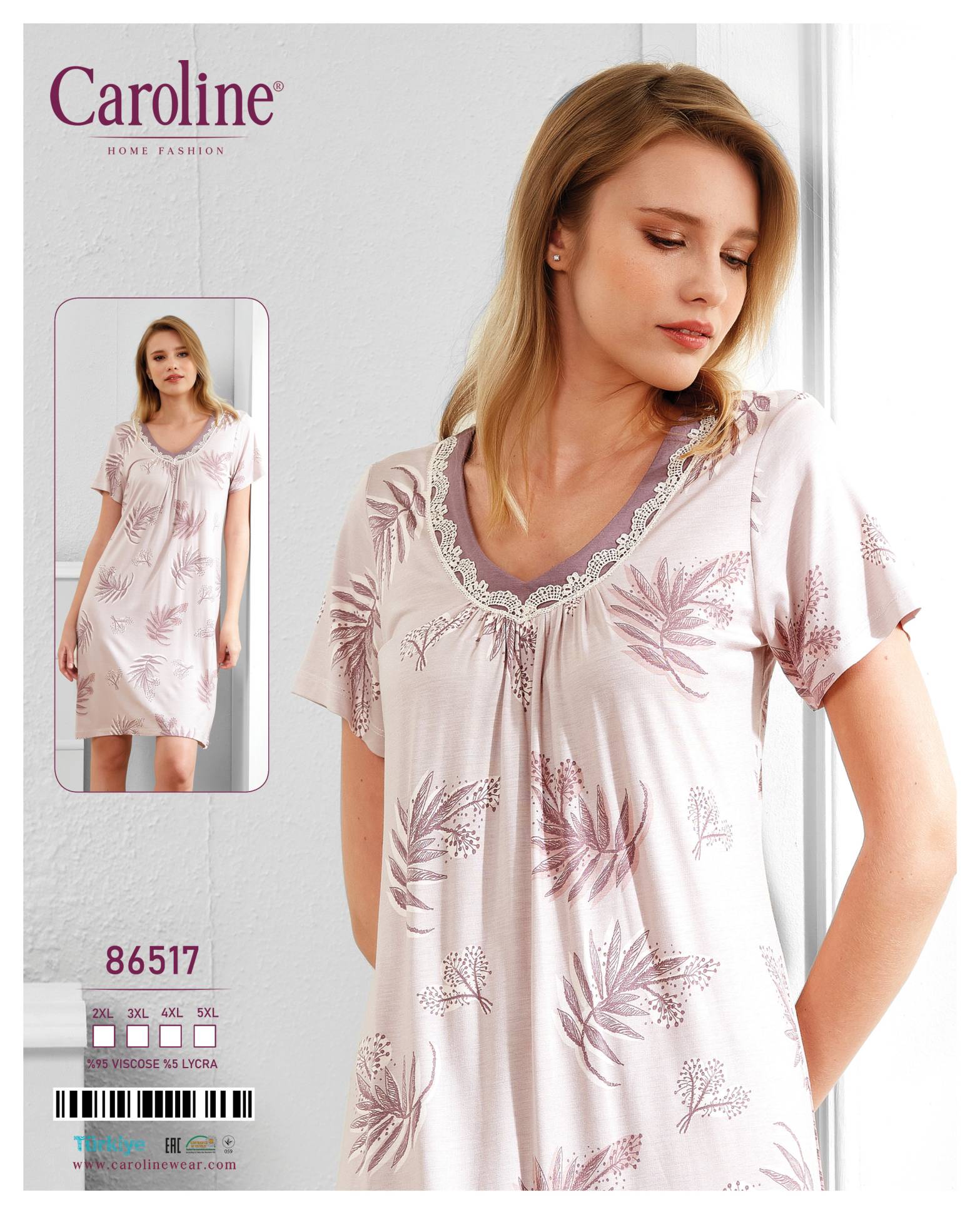 Caroline 86517 ночная рубашка 5XL