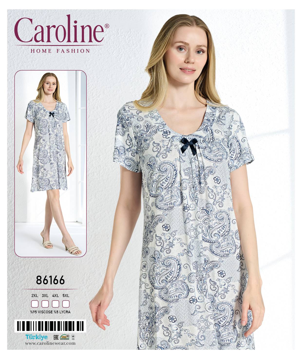 Caroline 86166 ночная рубашка 2XL, 3XL, 4XL, 5XL