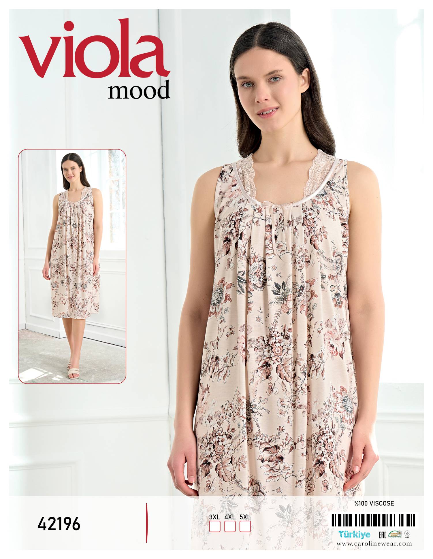 Viola 42196 ночная рубашка 3XL, 4XL, 5XL