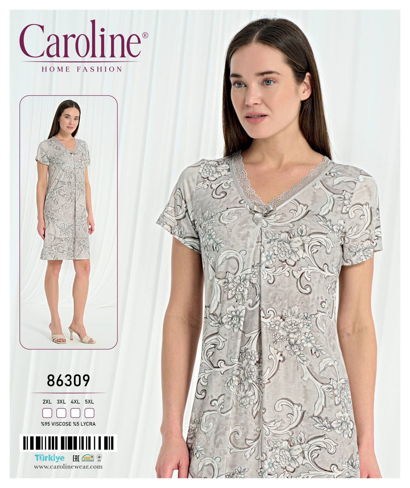 Caroline 86309 ночная рубашка 2XL, 3XL, 4XL, 5XL