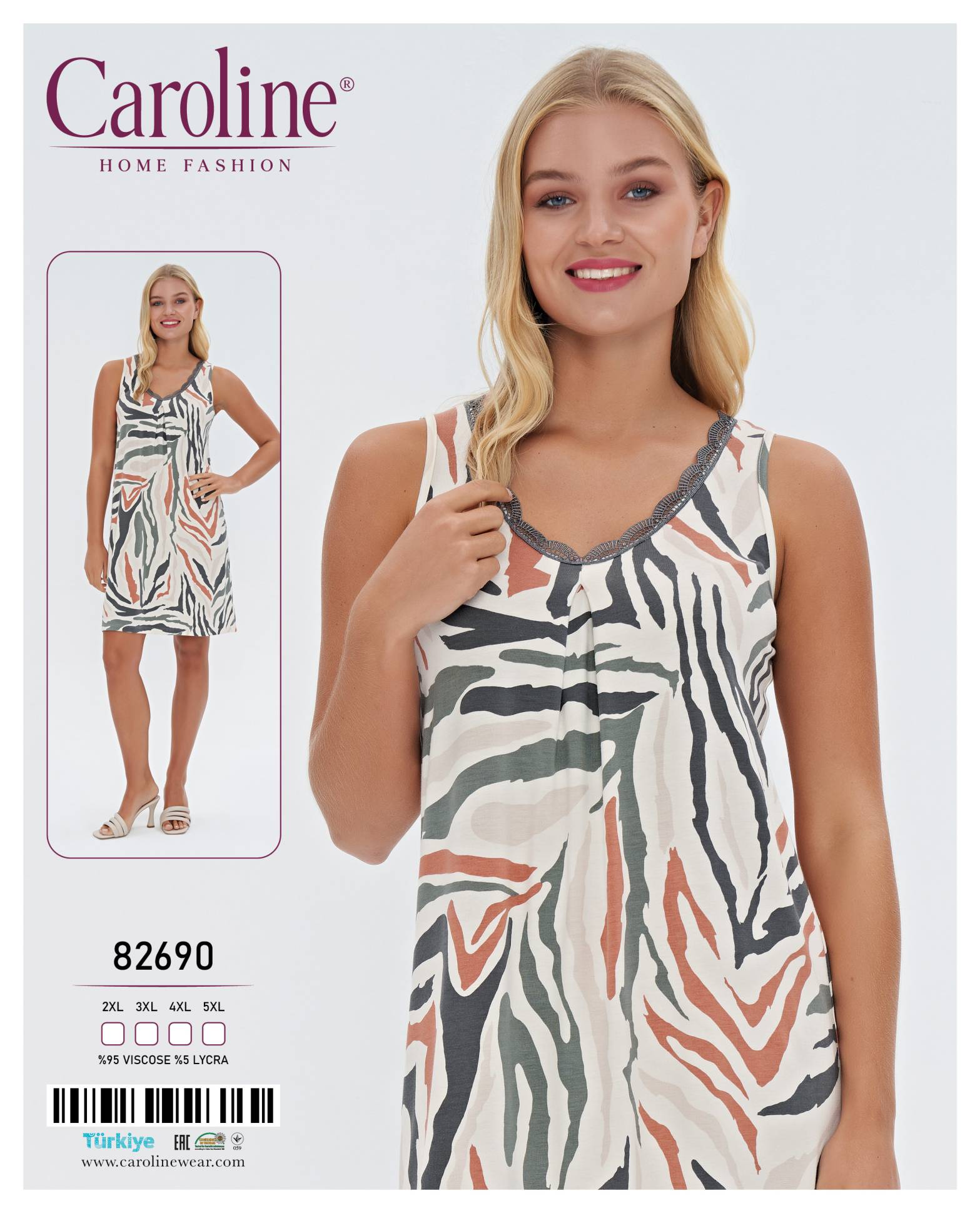 Caroline 82690 ночная рубашка 5XL