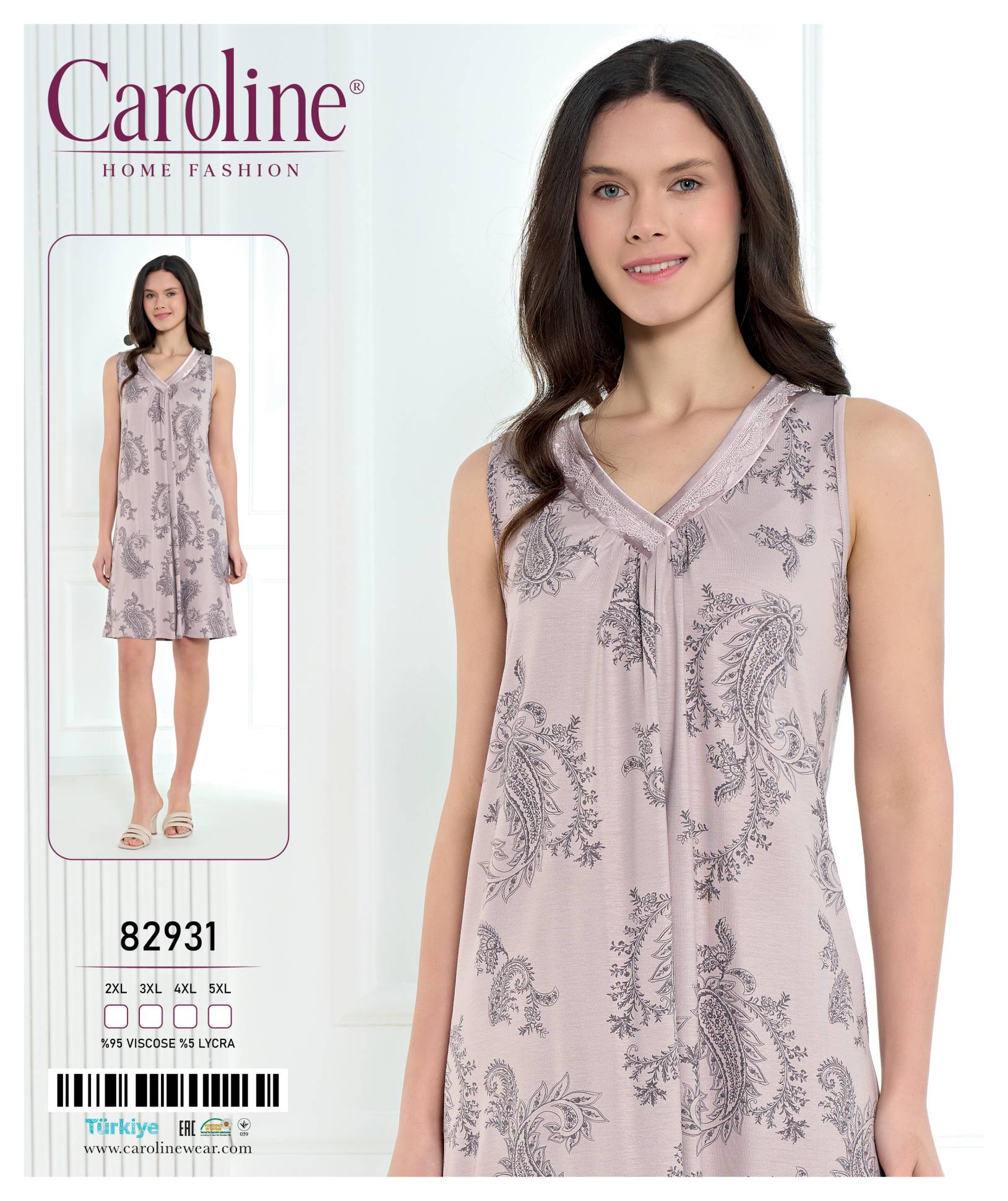 Caroline 82931 ночная рубашка 2XL, 3XL, 4XL, 5XL