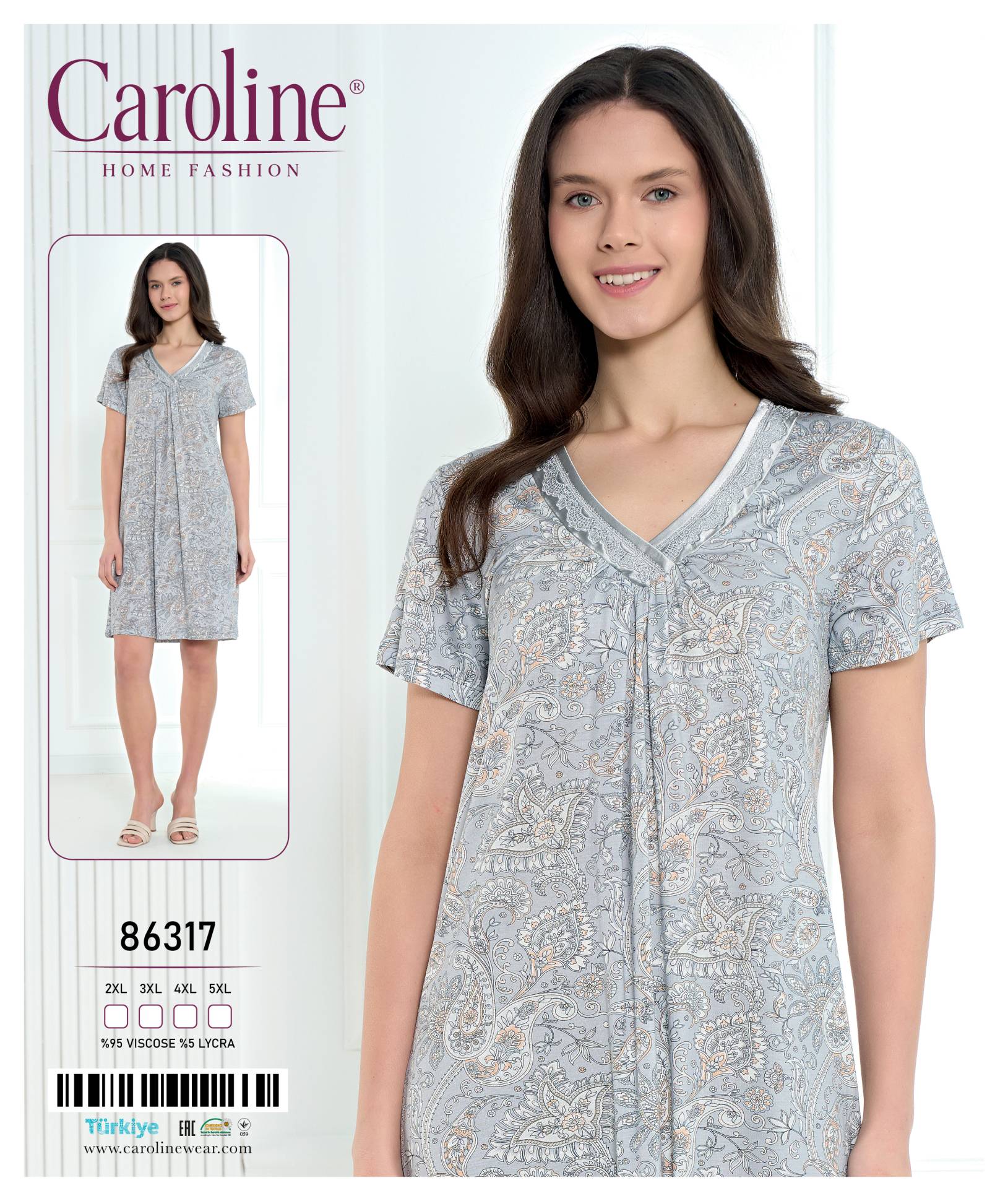 Caroline 86317 ночная рубашка 2XL, 3XL, 4XL, 5XL