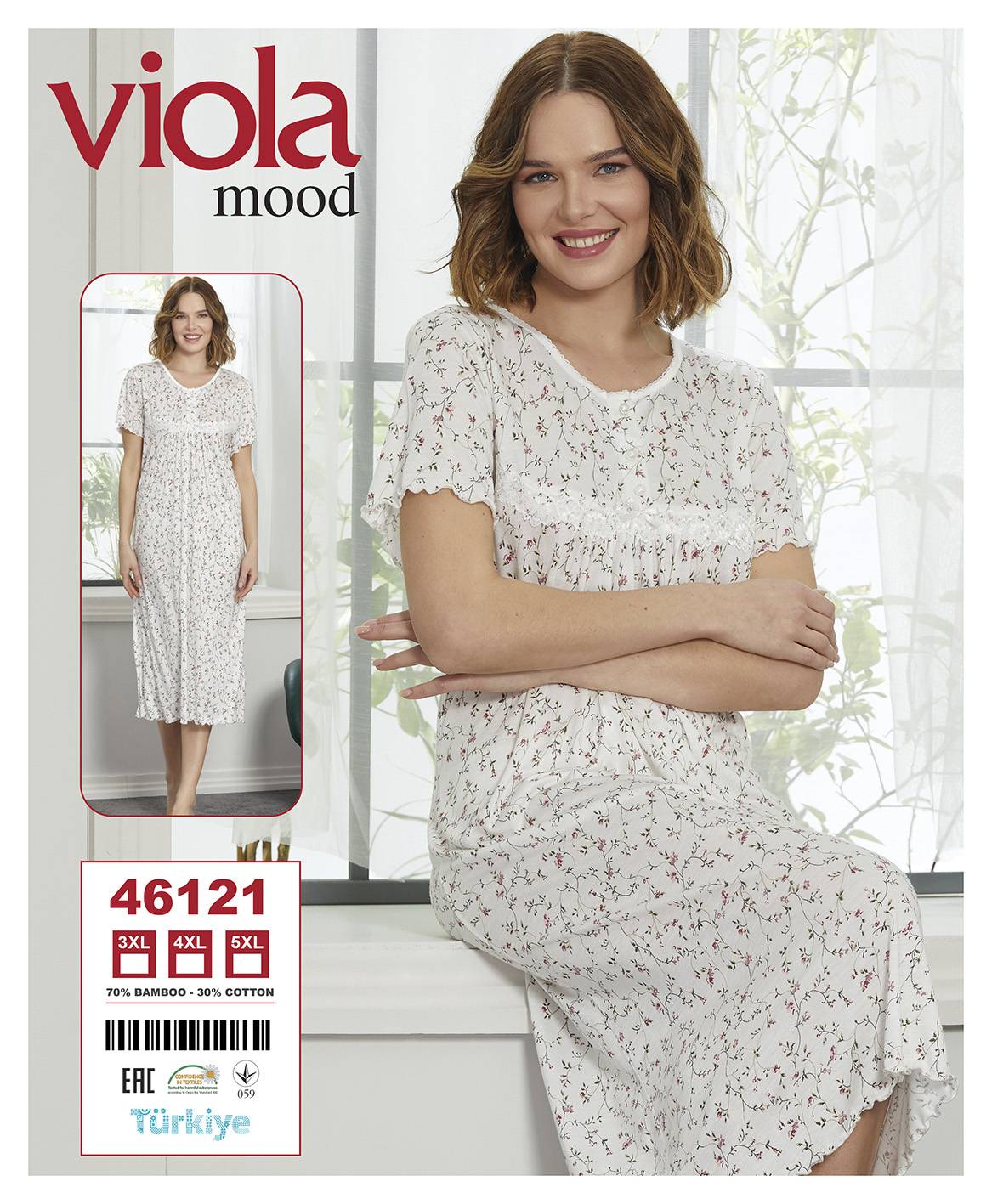 VIOLA MOOD 46121 ночная рубашка 5XL