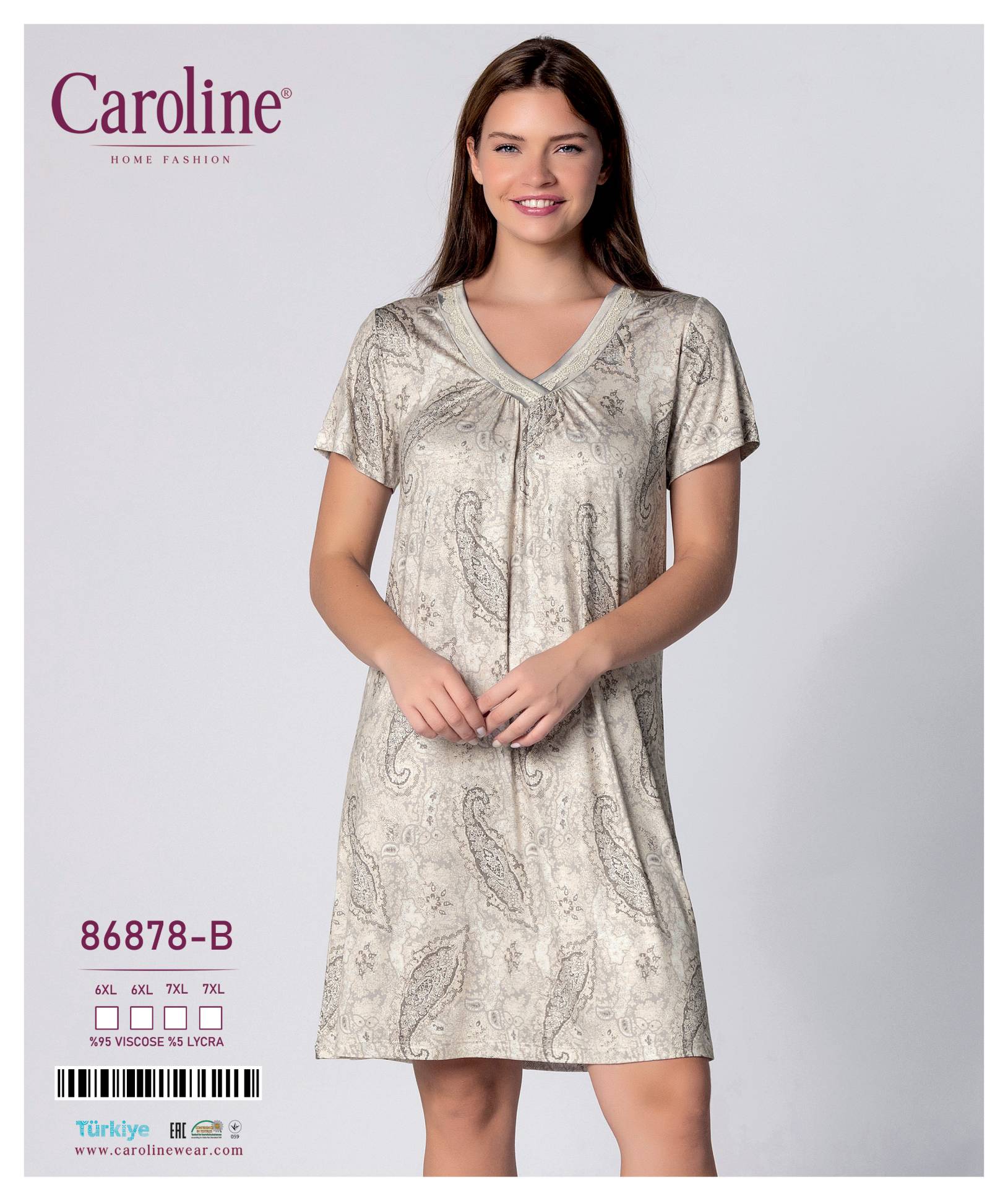 Caroline 86878-B ночная рубашка 6XL, 7XL