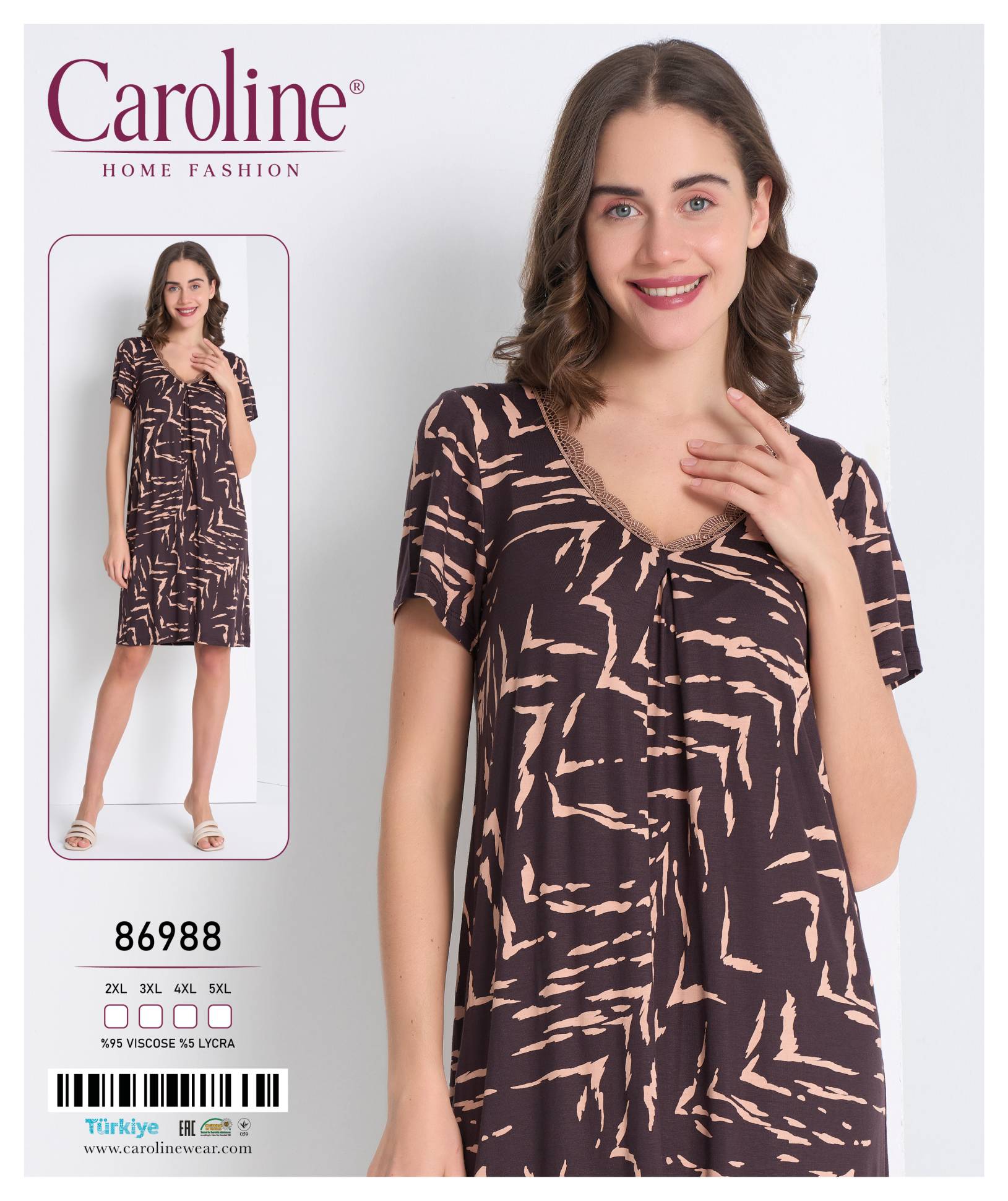 Caroline 86988 ночная рубашка 4XL, 5XL