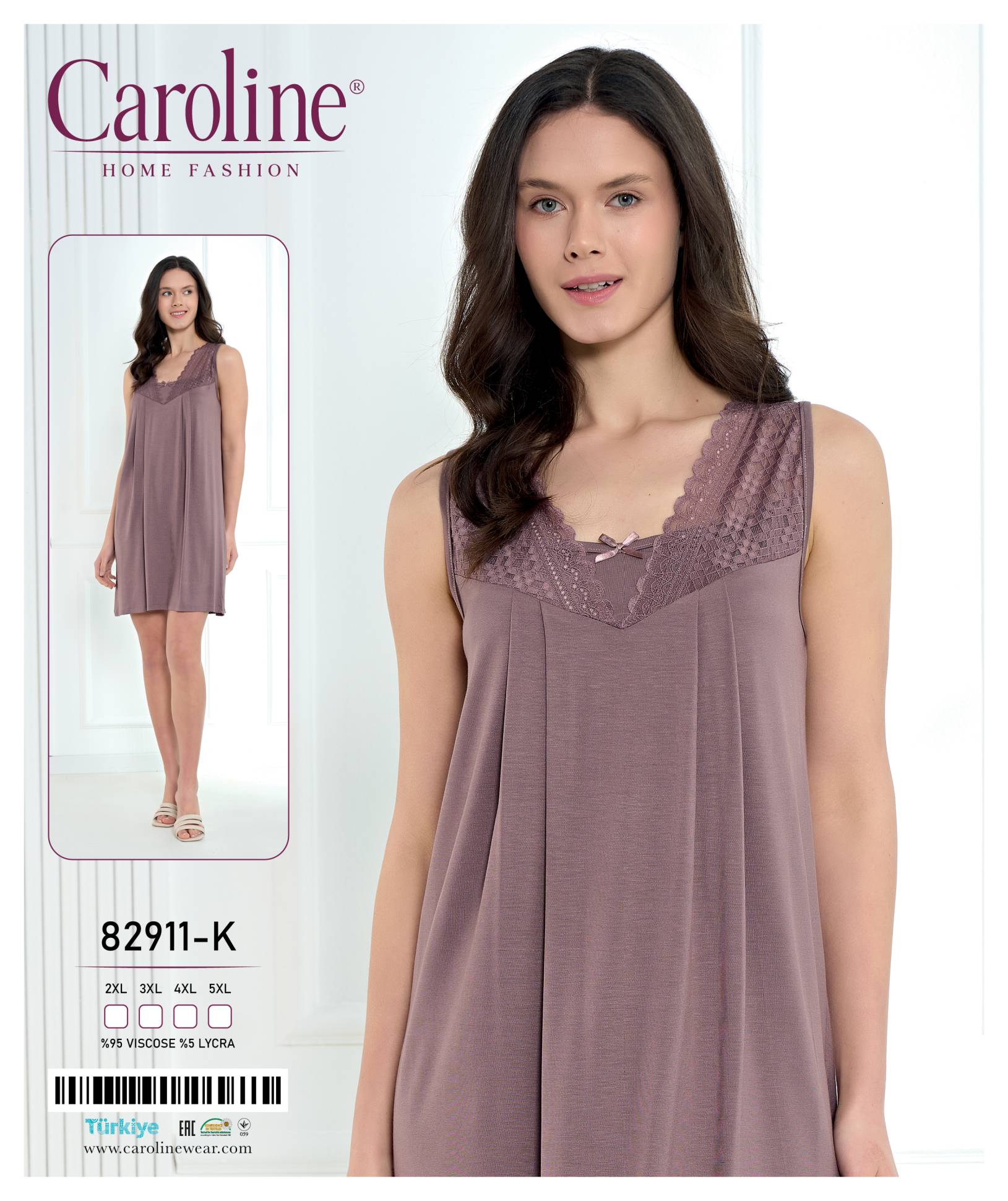 Caroline 82911-K ночная рубашка 2XL, 4XL, 5XL
