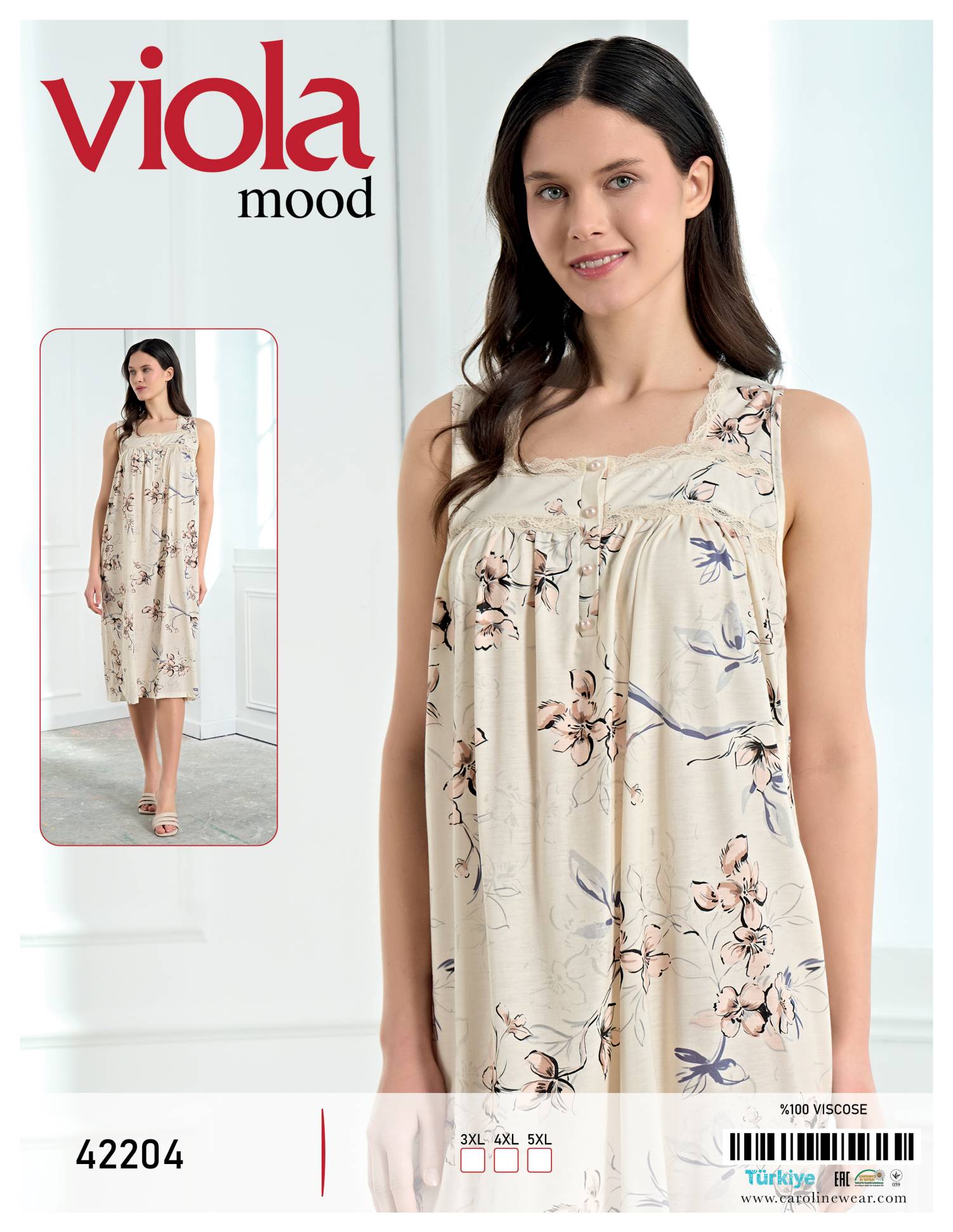 Viola 42204 ночная рубашка 3XL, 4XL, 5XL