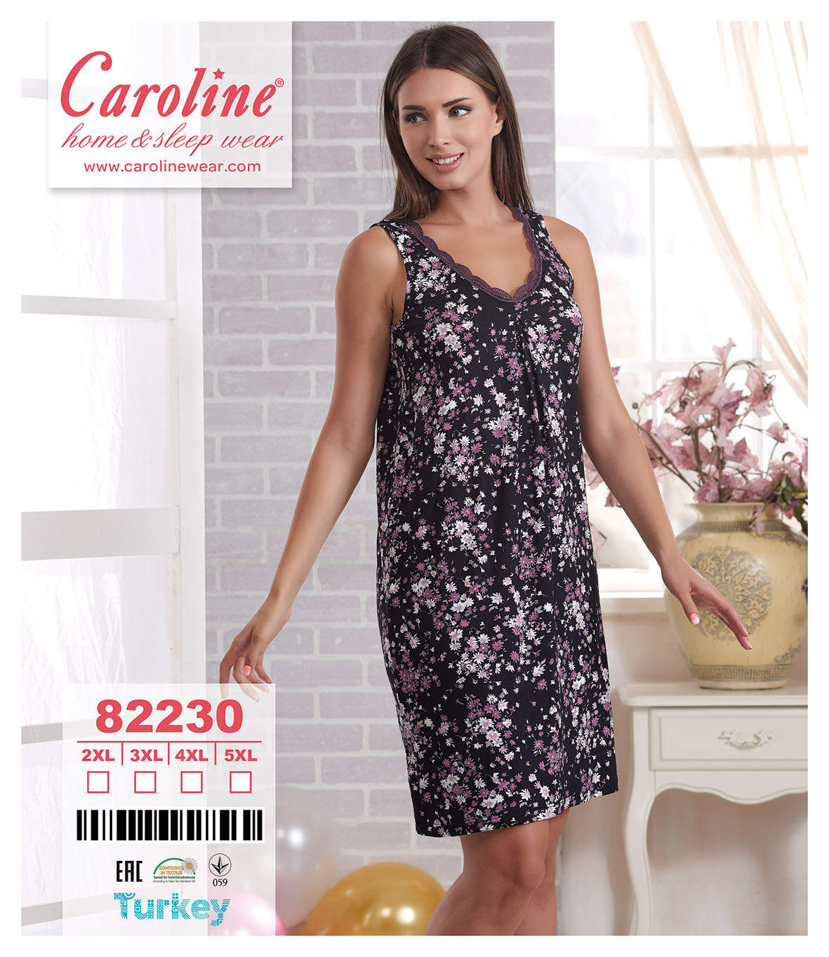Caroline 82230 ночная рубашка 2XL, 3XL, 4XL