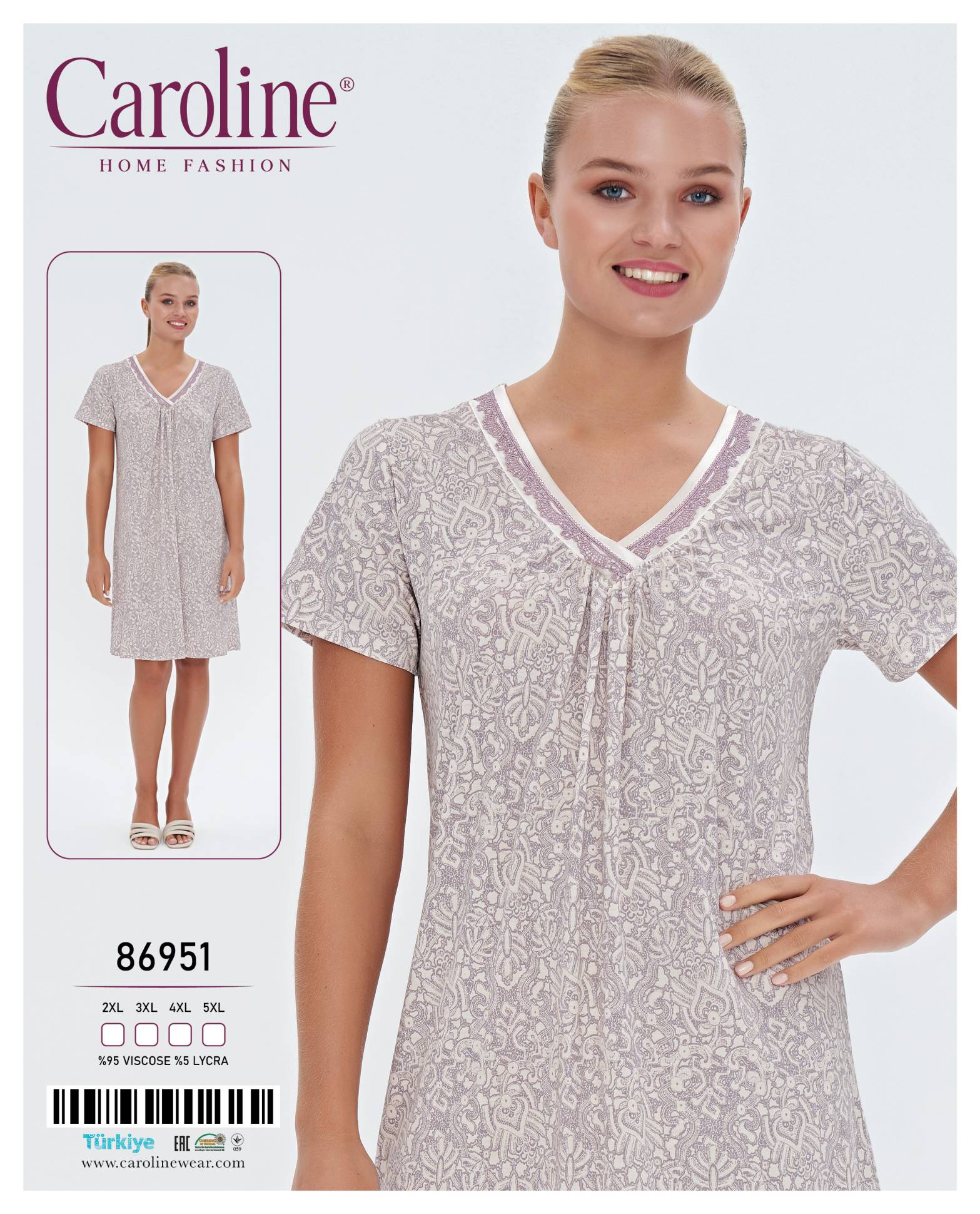 Caroline 86951 ночная рубашка 4XL