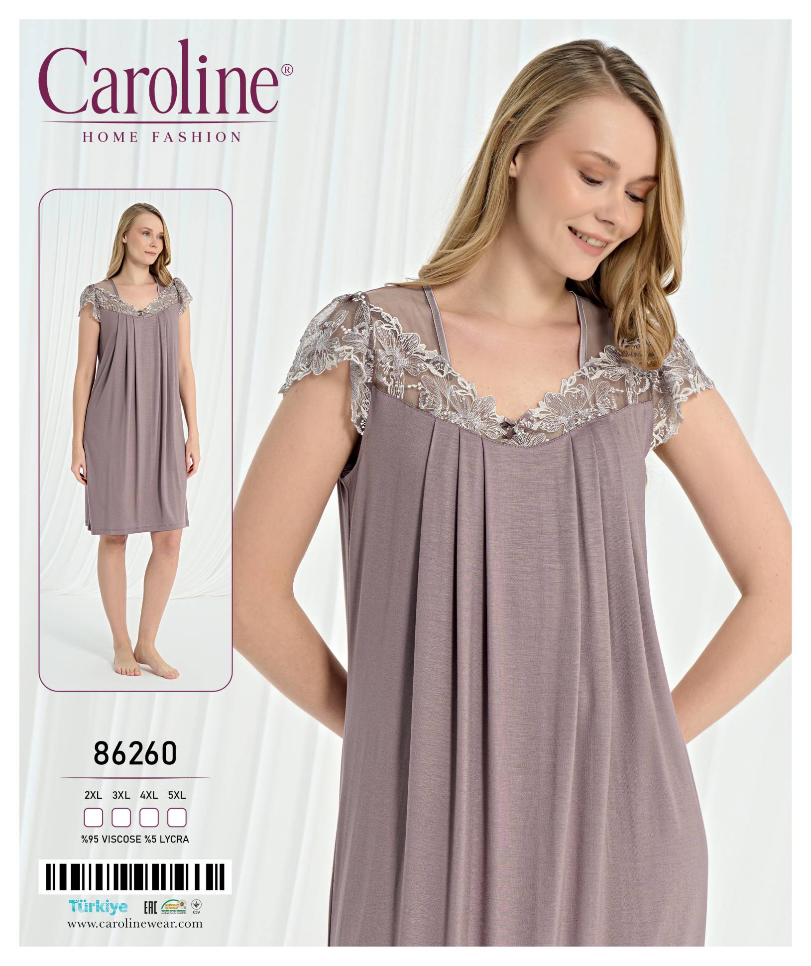 Caroline 86260 ночная рубашка 2XL, 3XL, 4XL, 5XL