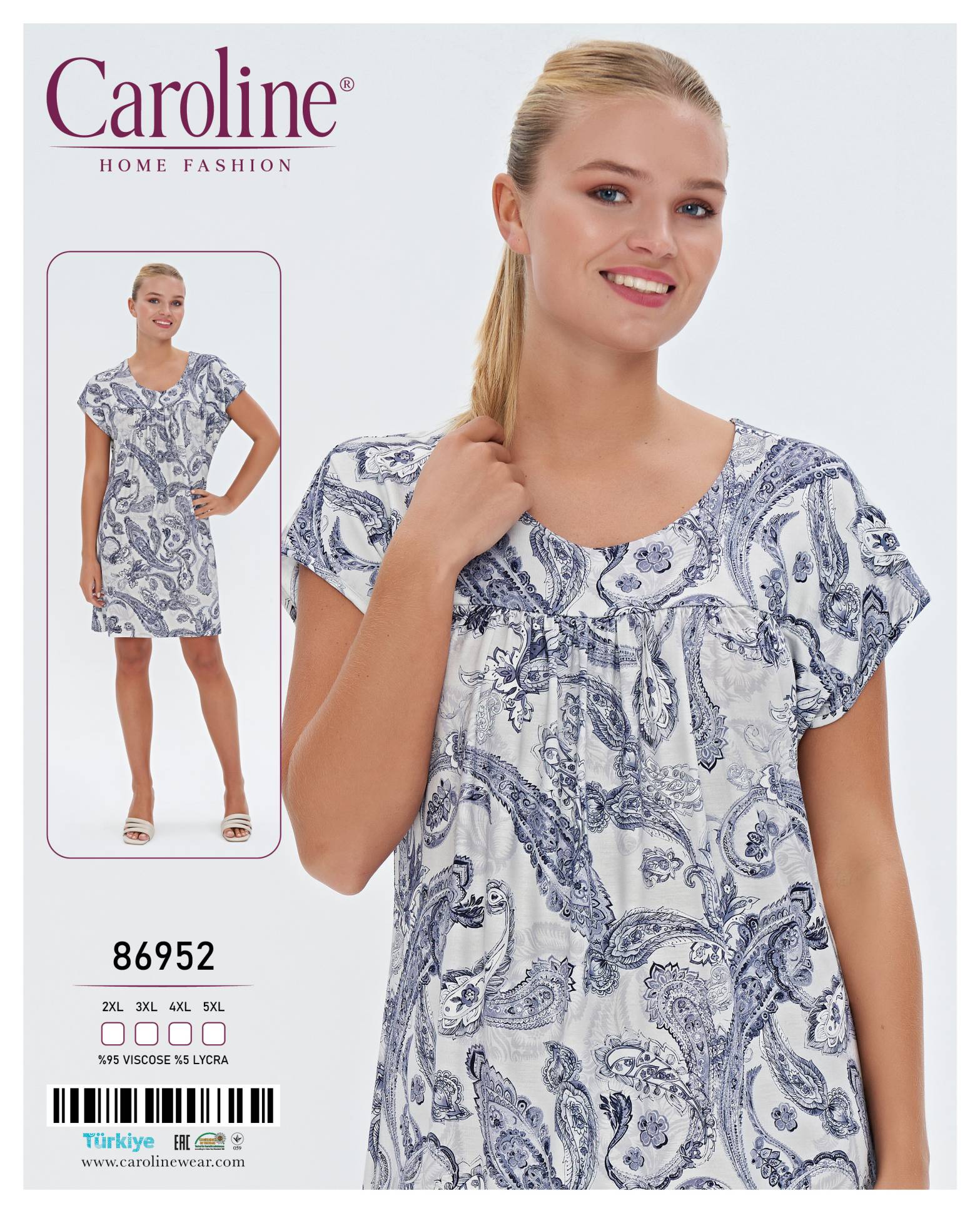 Caroline 86952 ночная рубашка 3XL, 4XL, 5XL