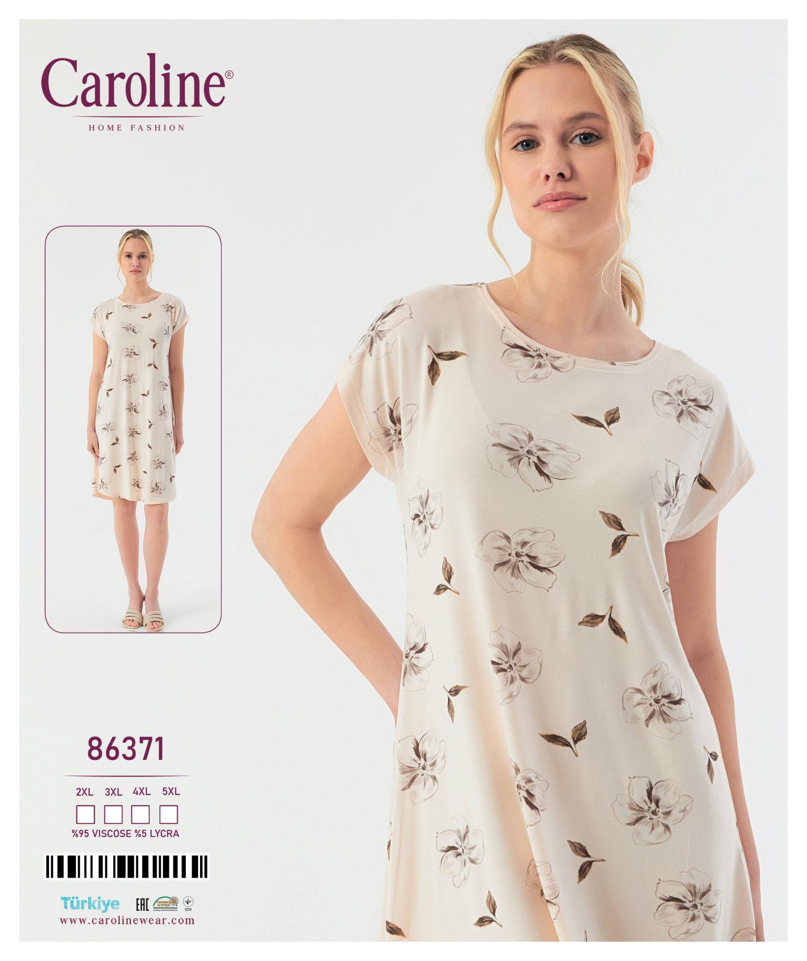 Caroline 86371 ночная рубашка 2XL, 3XL, 4XL, 5XL