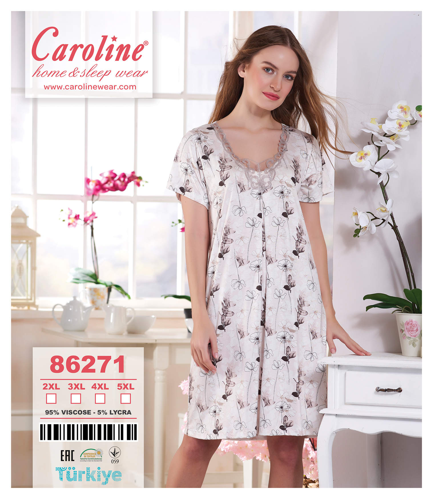 Caroline 86271 ночная рубашка 4XL
