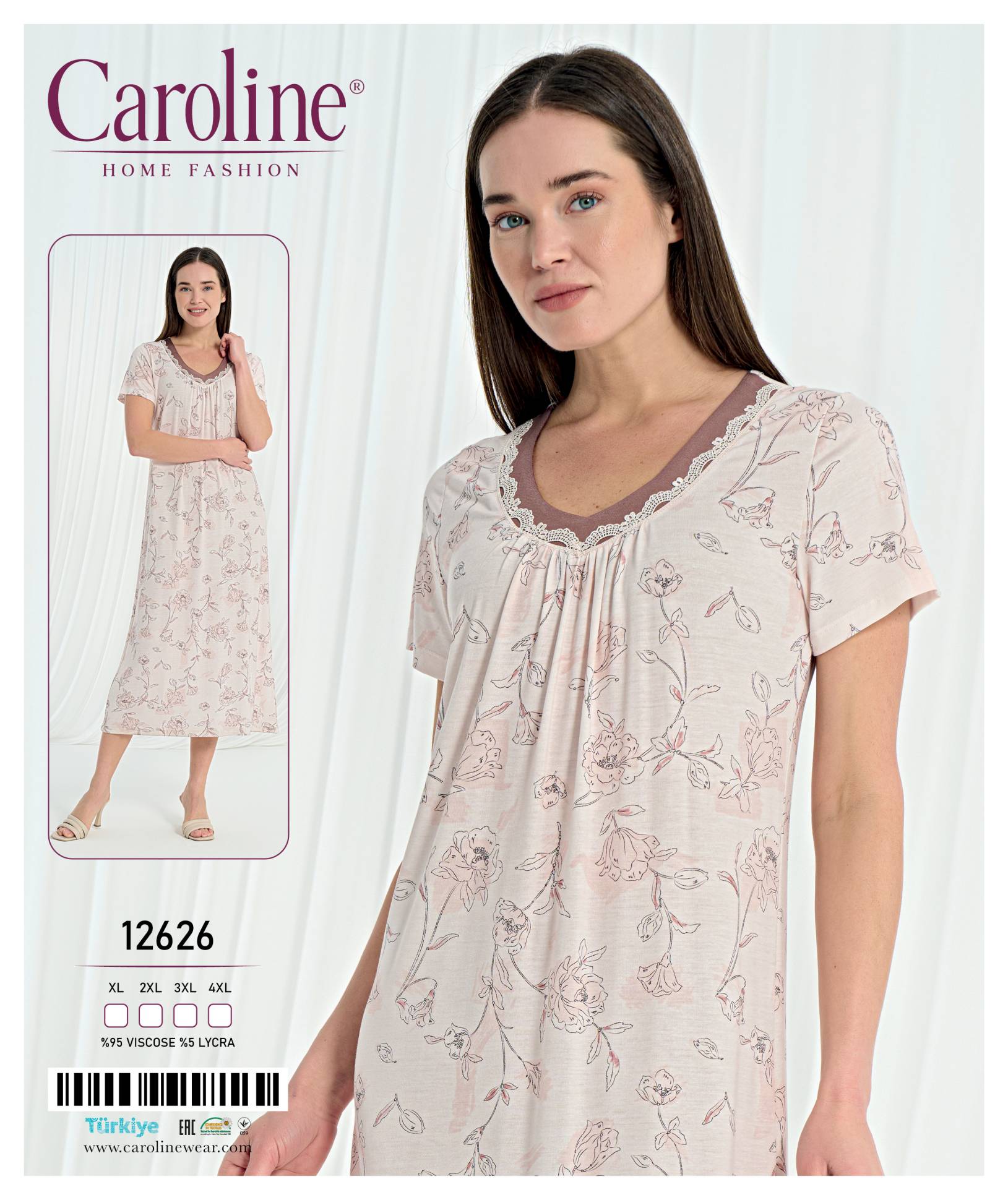 Caroline 12626 ночная рубашка XL, 2XL, 3XL, 4XL