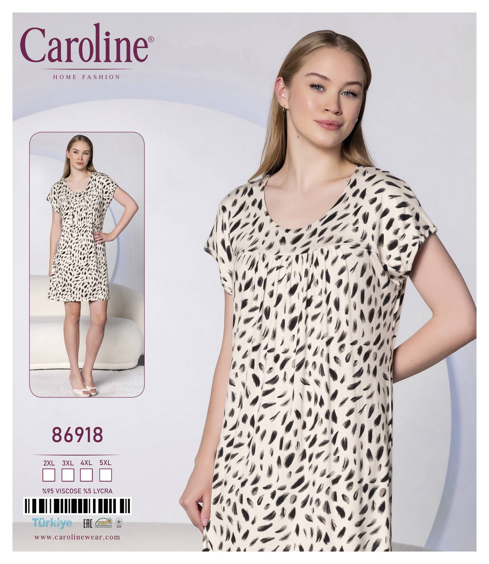 Caroline 86918 ночная рубашка 3XL, 4XL, 5XL