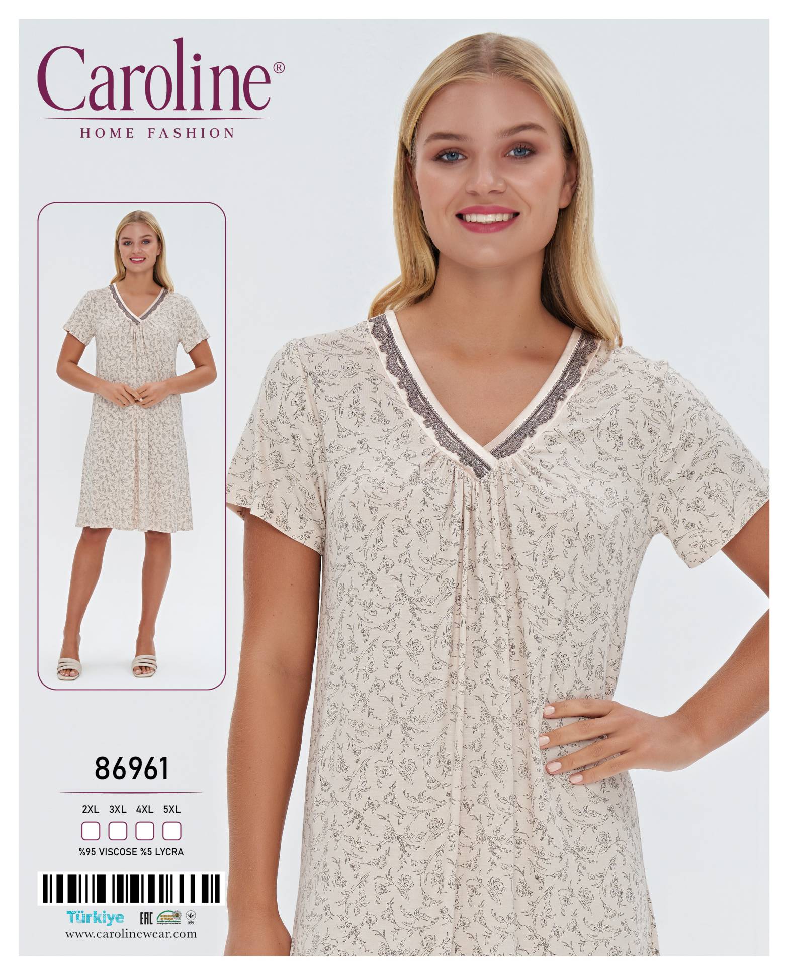 Caroline 86961 ночная рубашка 3XL