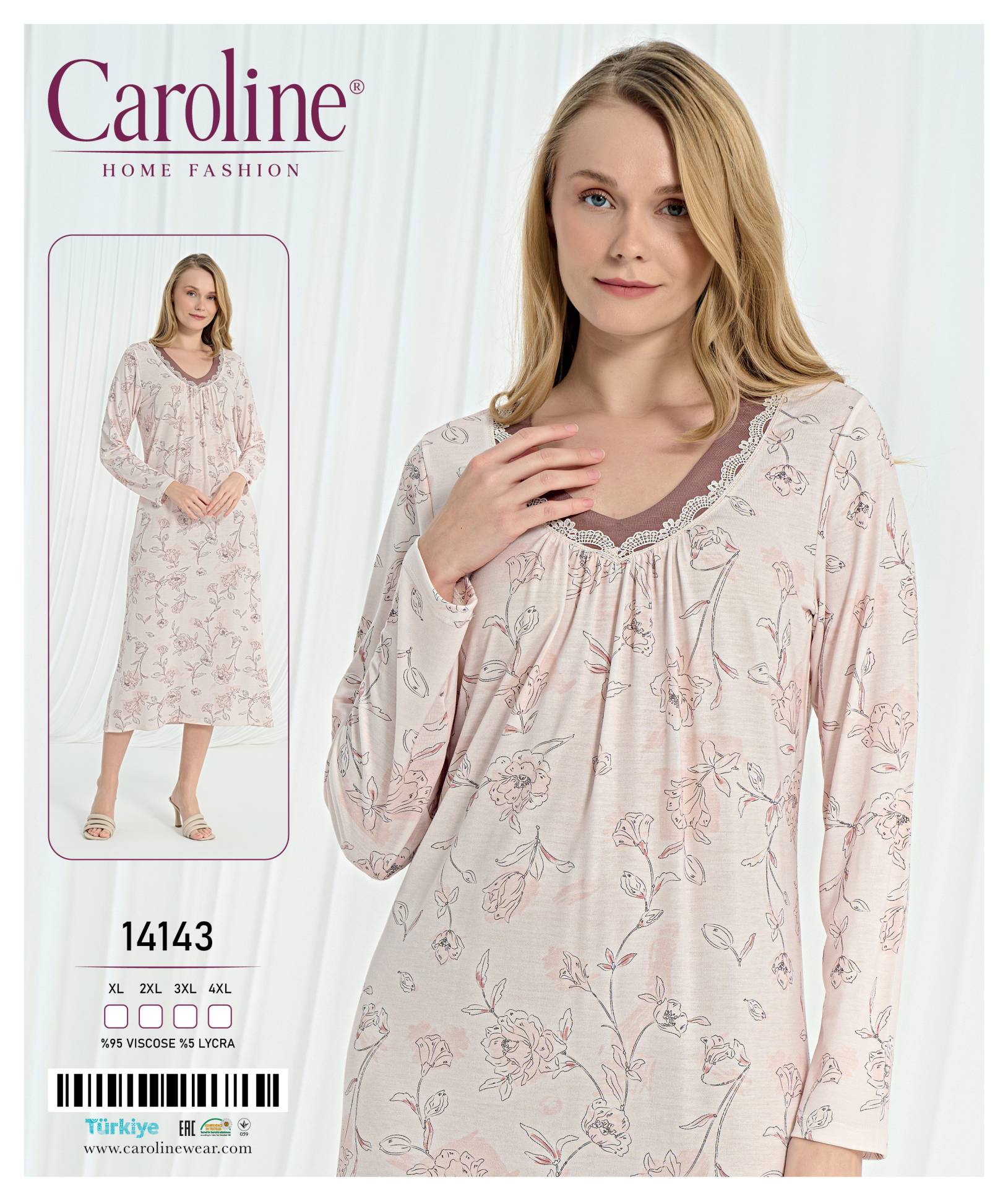 Caroline 14143 ночная рубашка XL, 2XL, 3XL, 4XL