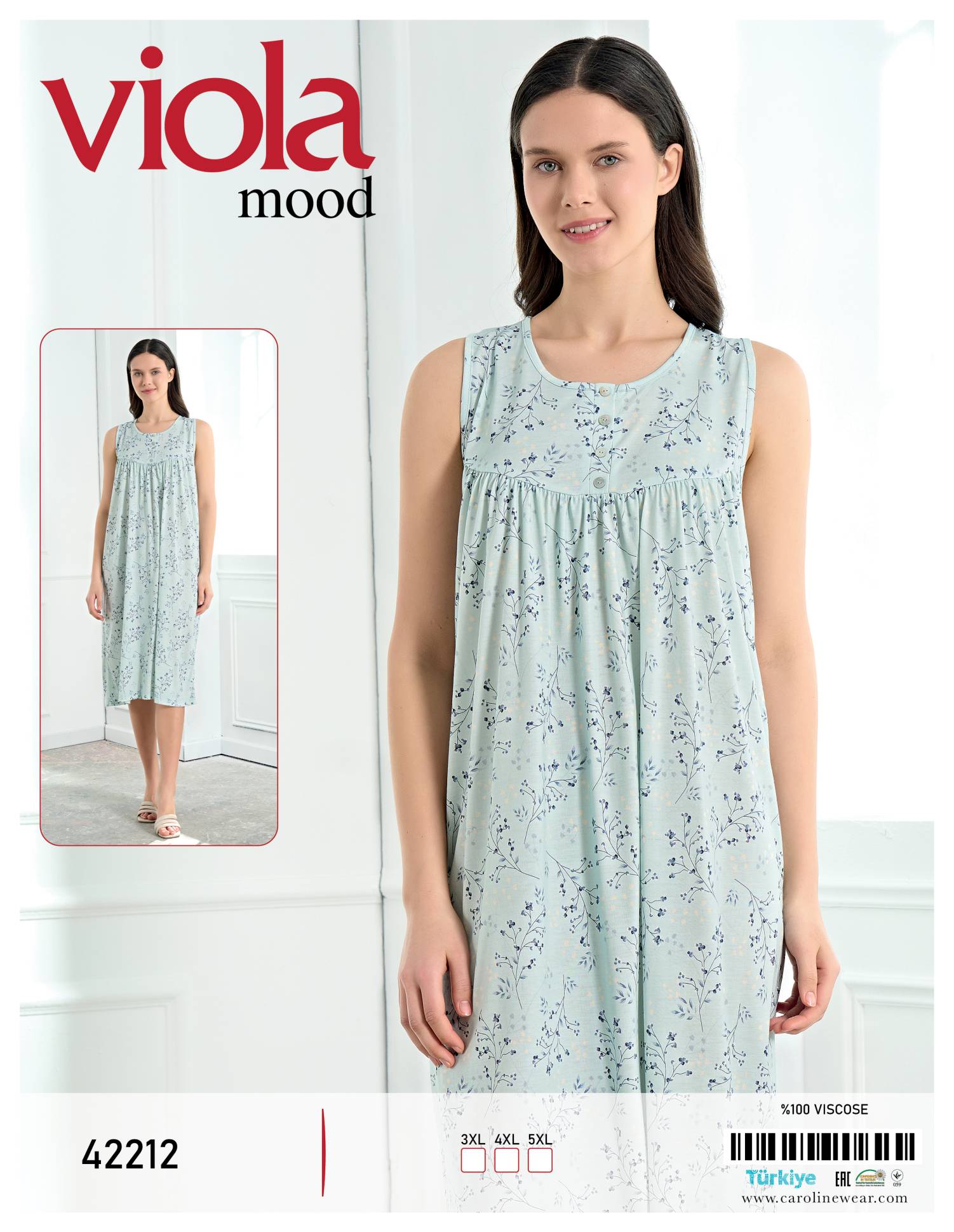 Viola 42212 ночная рубашка 3XL, 4XL, 5XL