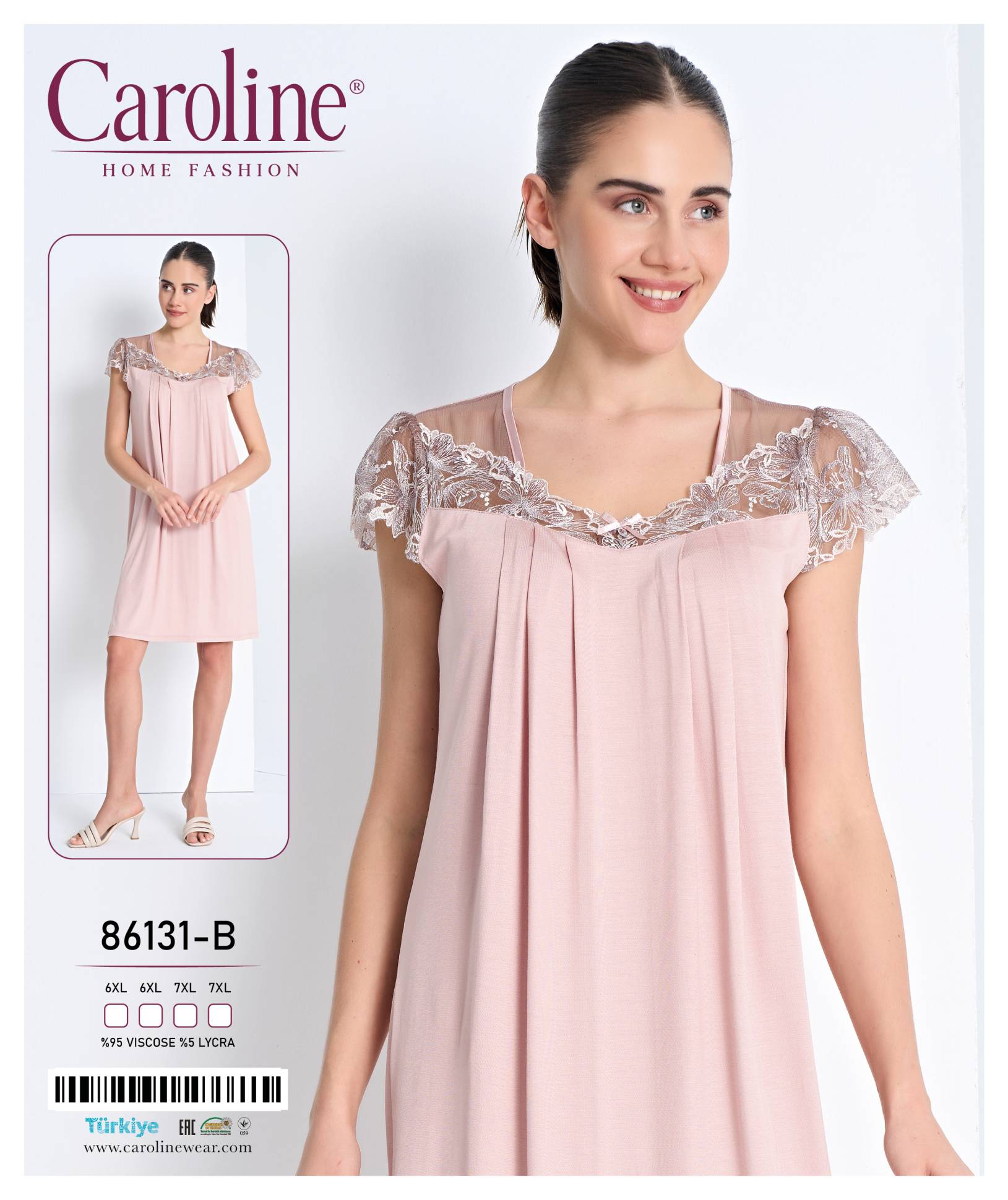 Caroline 86131-B ночная рубашка 6XL