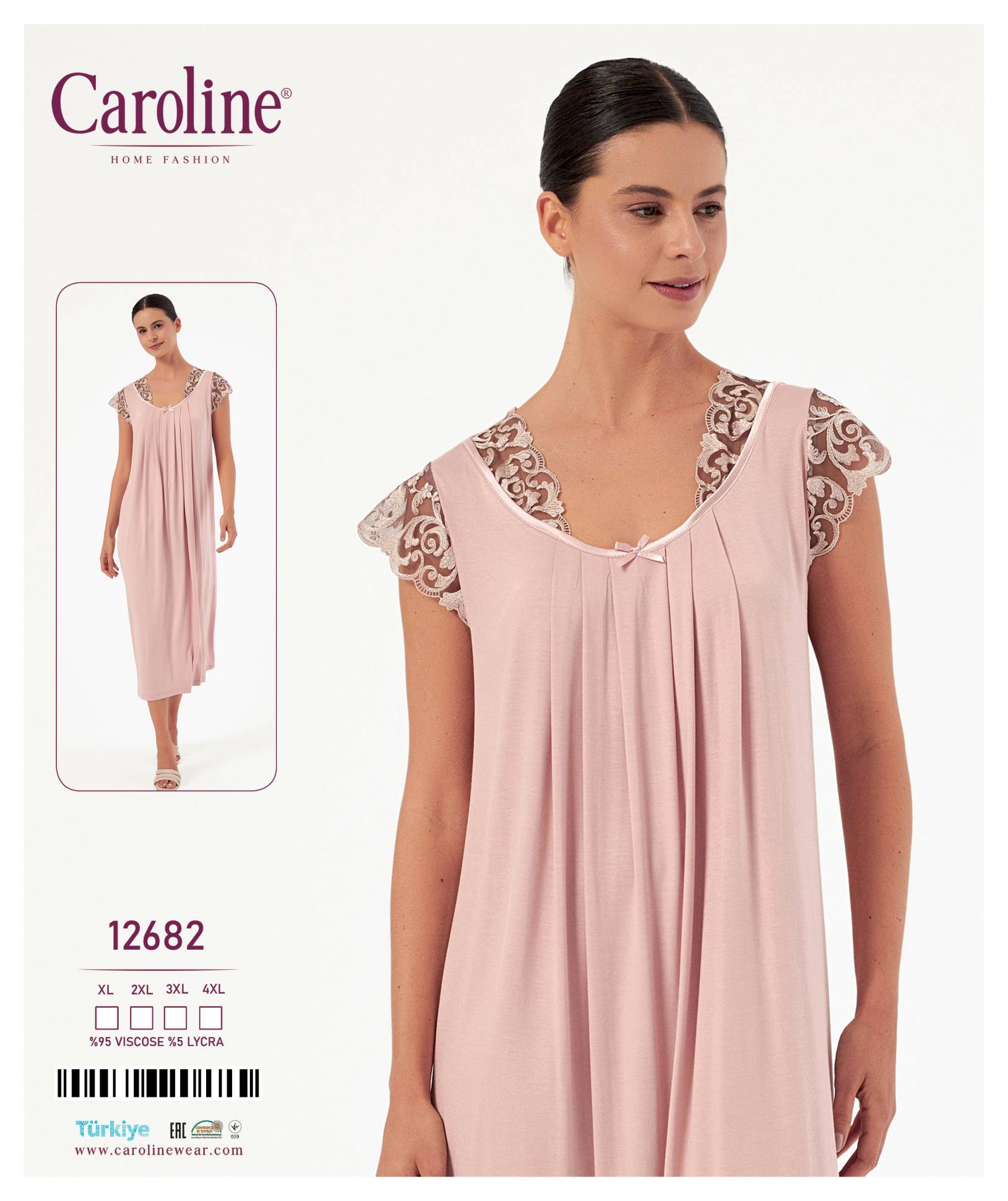 Caroline 12682 ночная рубашка XL, 2XL, 3XL, 4XL