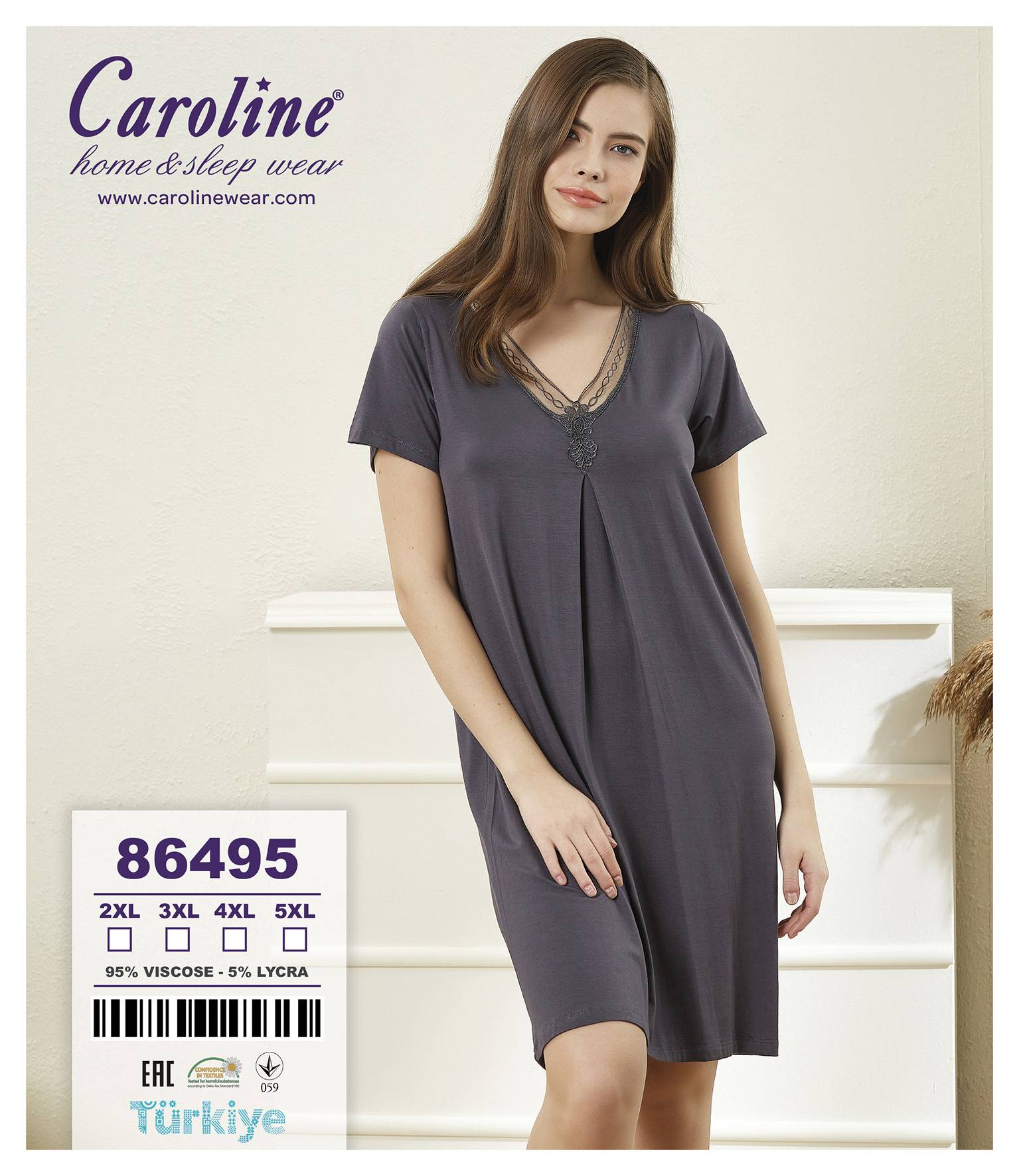 Caroline 86495 ночная рубашка 3XL