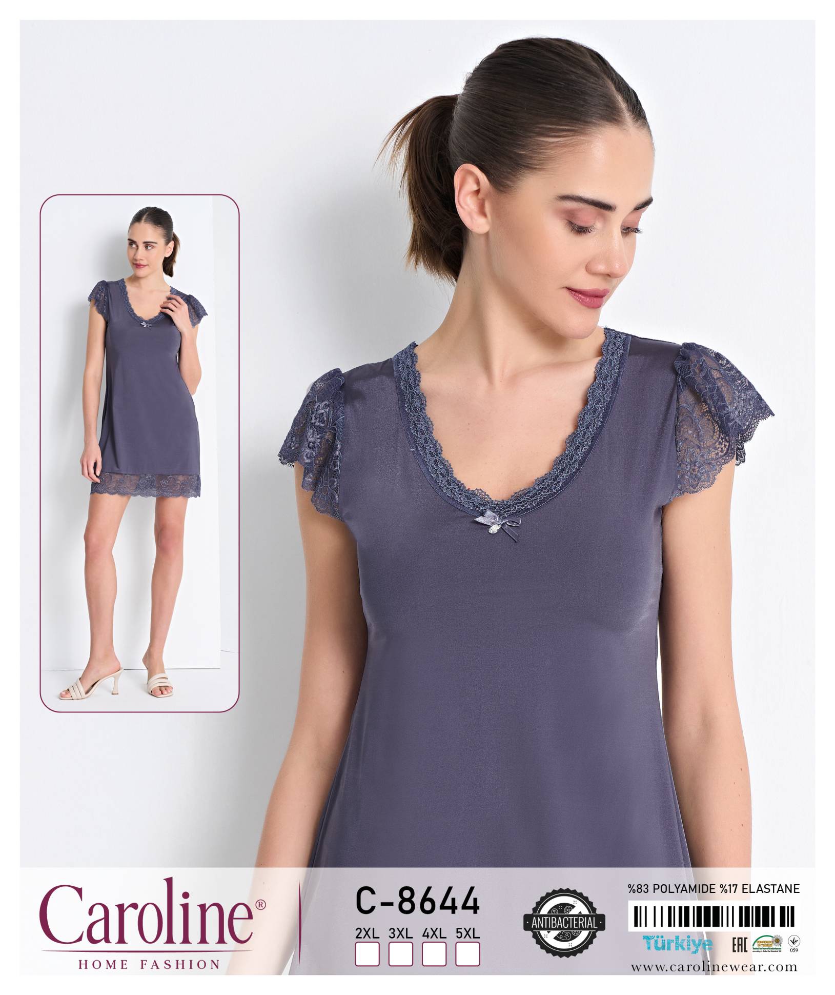 Caroline C-8644 ночная рубашка 2XL, 3XL, 4XL, 5XL