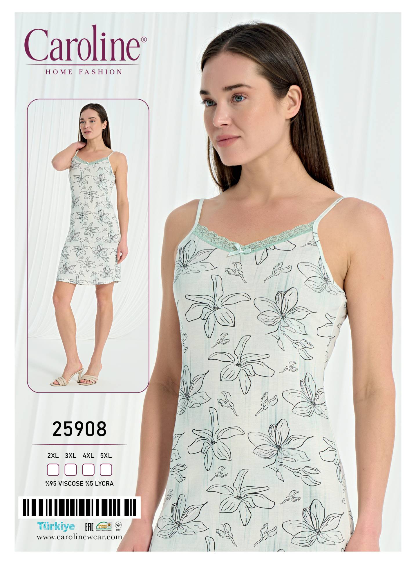 Caroline 25908 ночная рубашка 2XL, 3XL, 4XL, 5XL