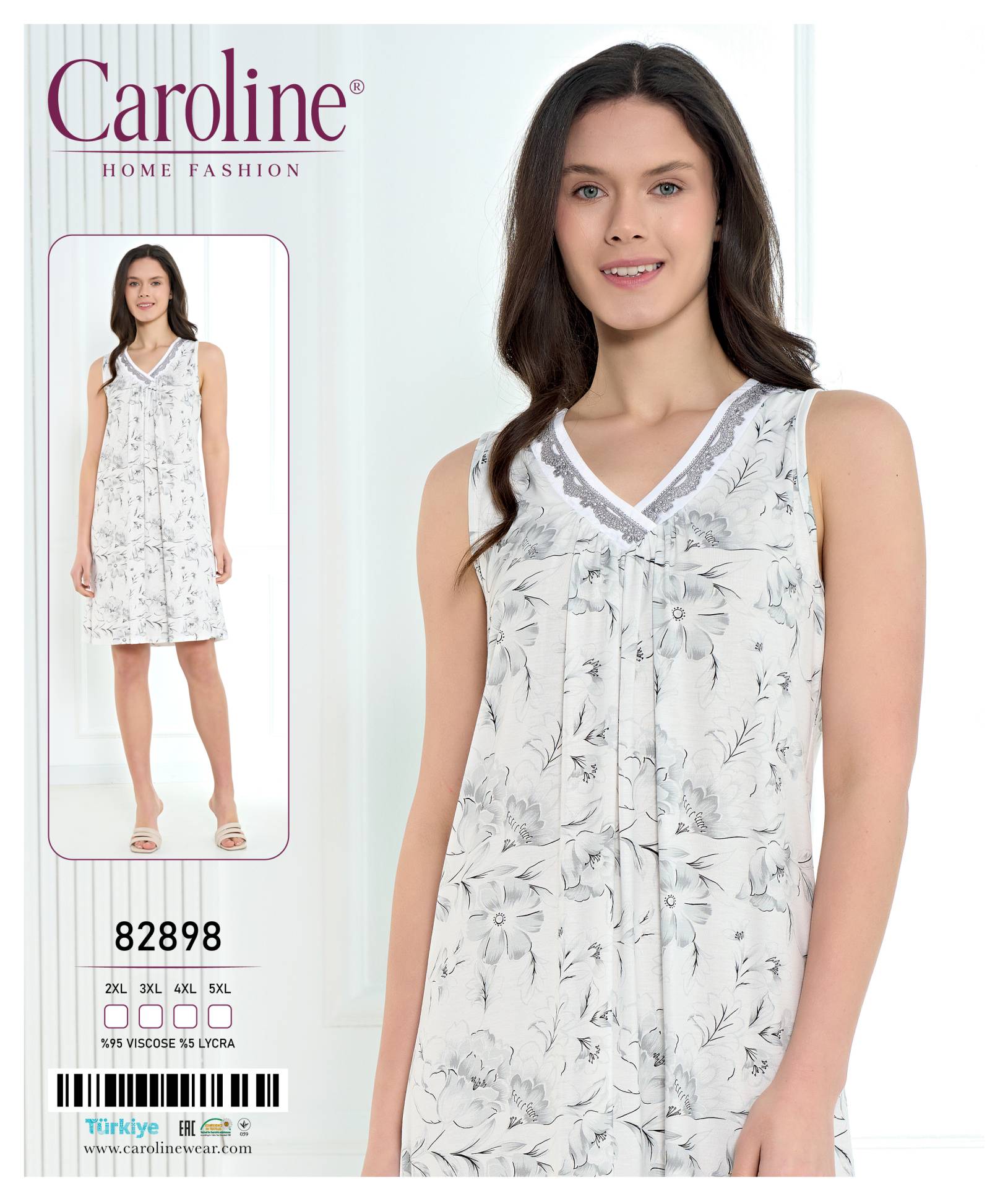 Caroline 82898 ночная рубашка 2XL, 3XL, 4XL, 5XL