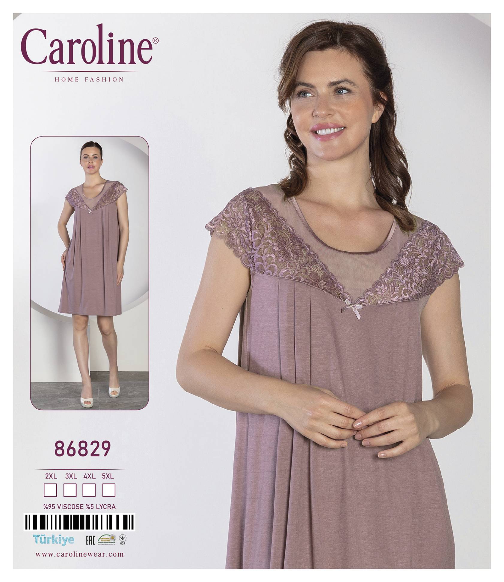Caroline 86829 ночная рубашка 4XL, 5XL