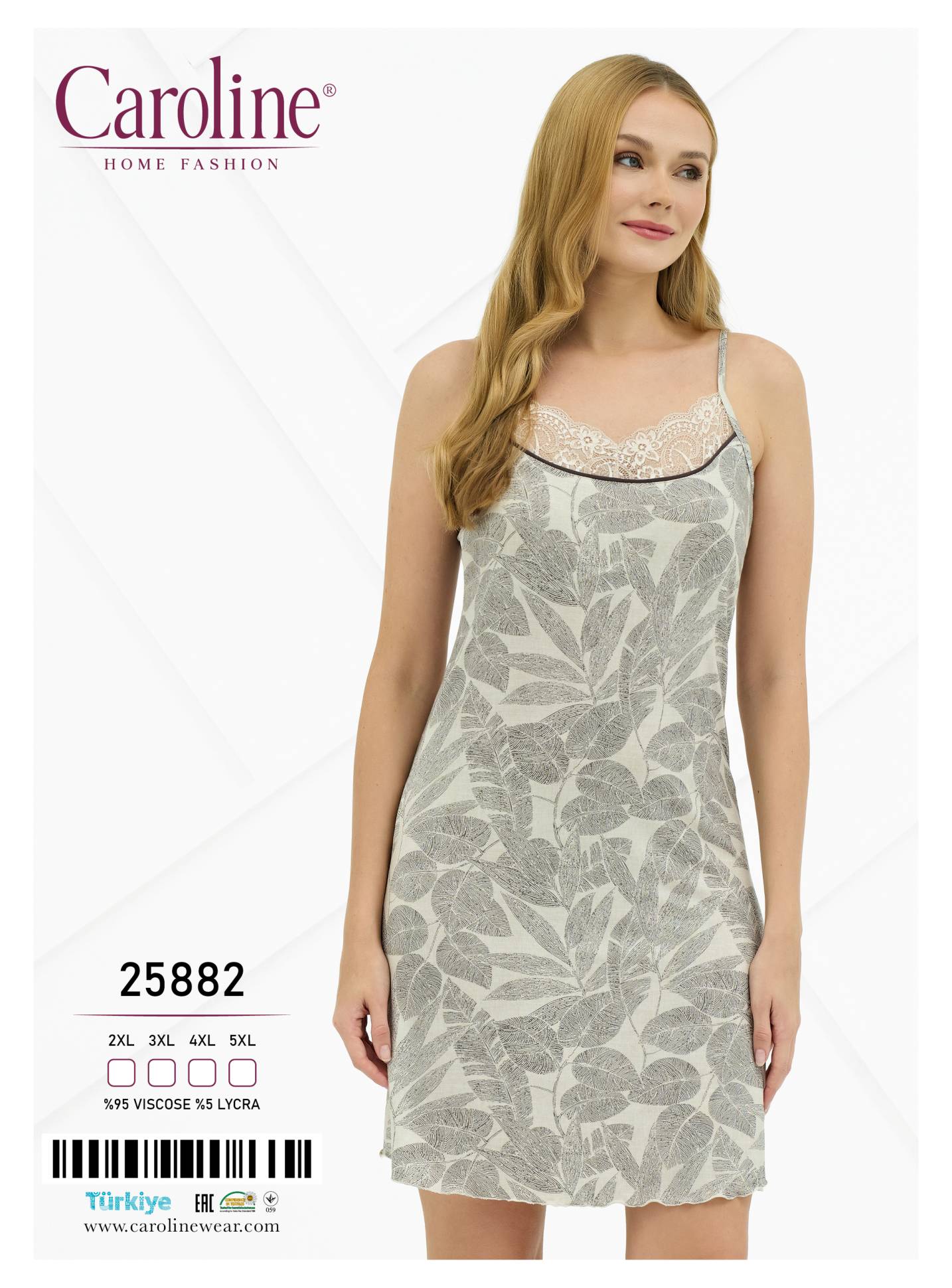 Caroline 25882 ночная рубашка 2XL, 3XL, 4XL, 5XL