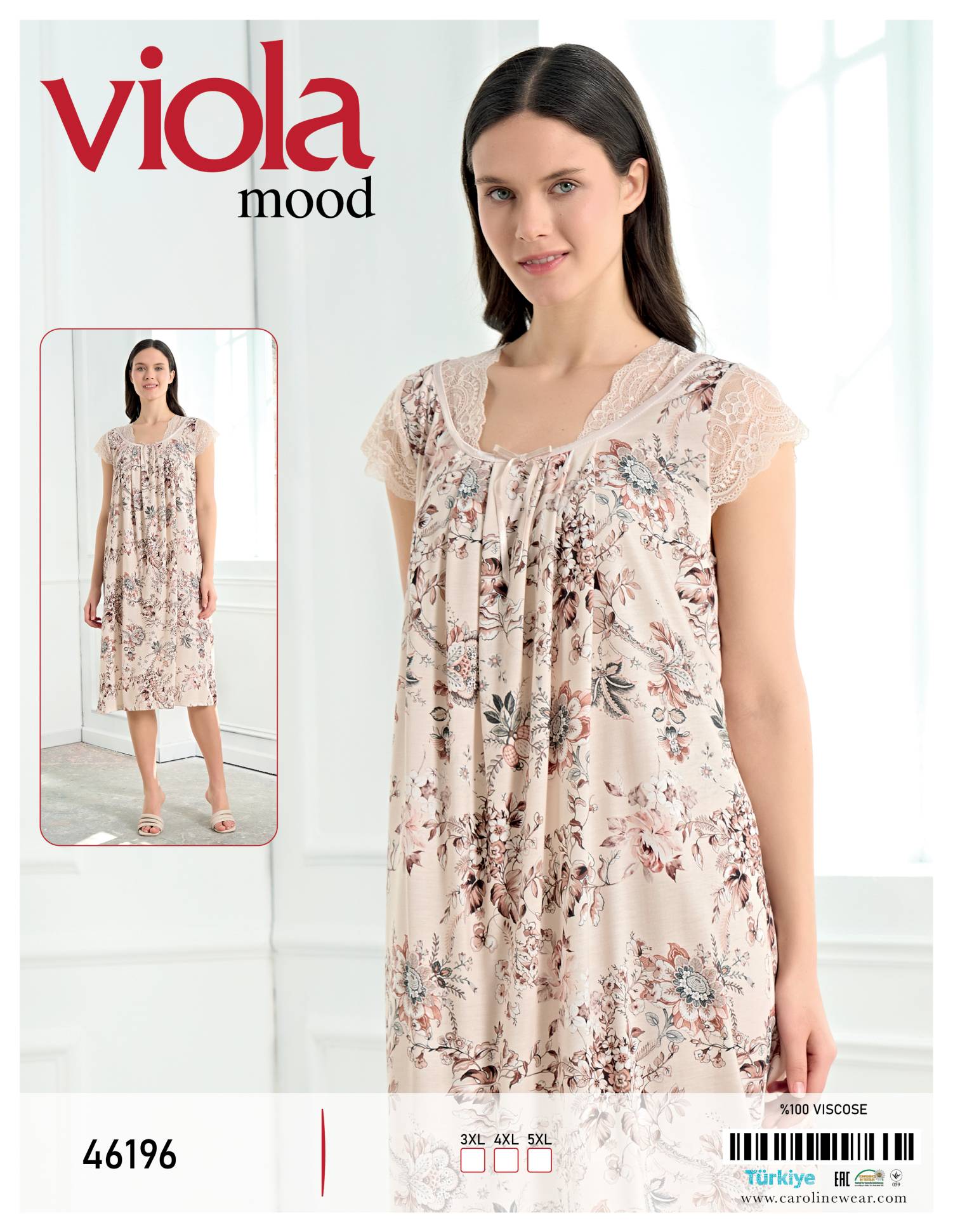Viola 46196 ночная рубашка 3XL, 4XL, 5XL