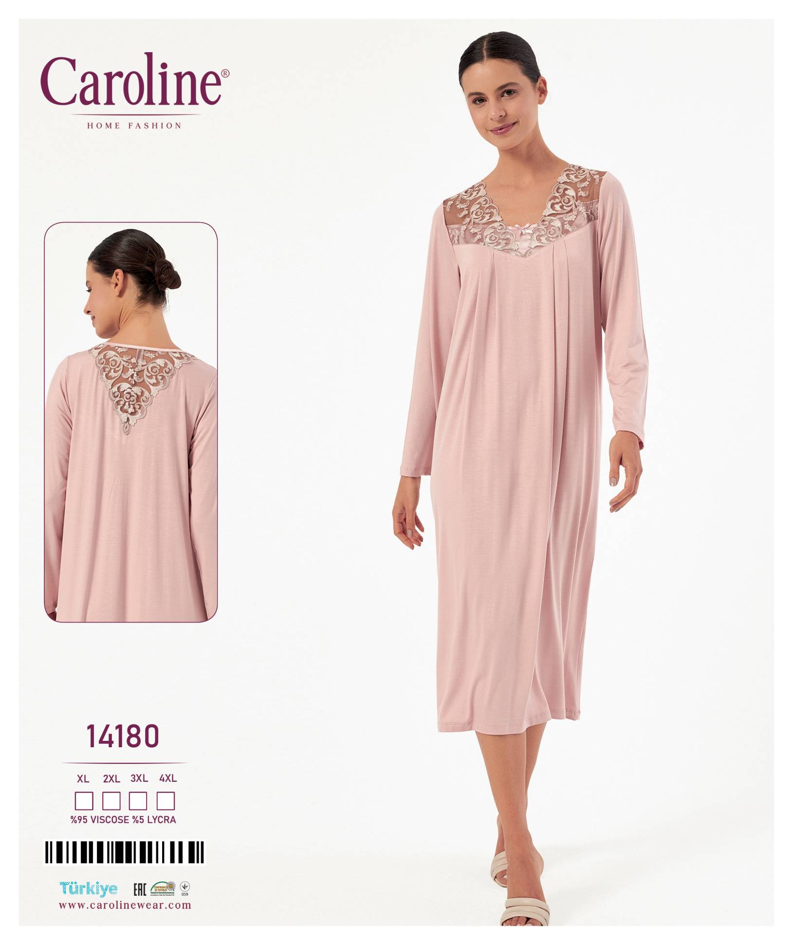 Caroline 14180 ночная рубашка XL, 2XL, 3XL, 4XL