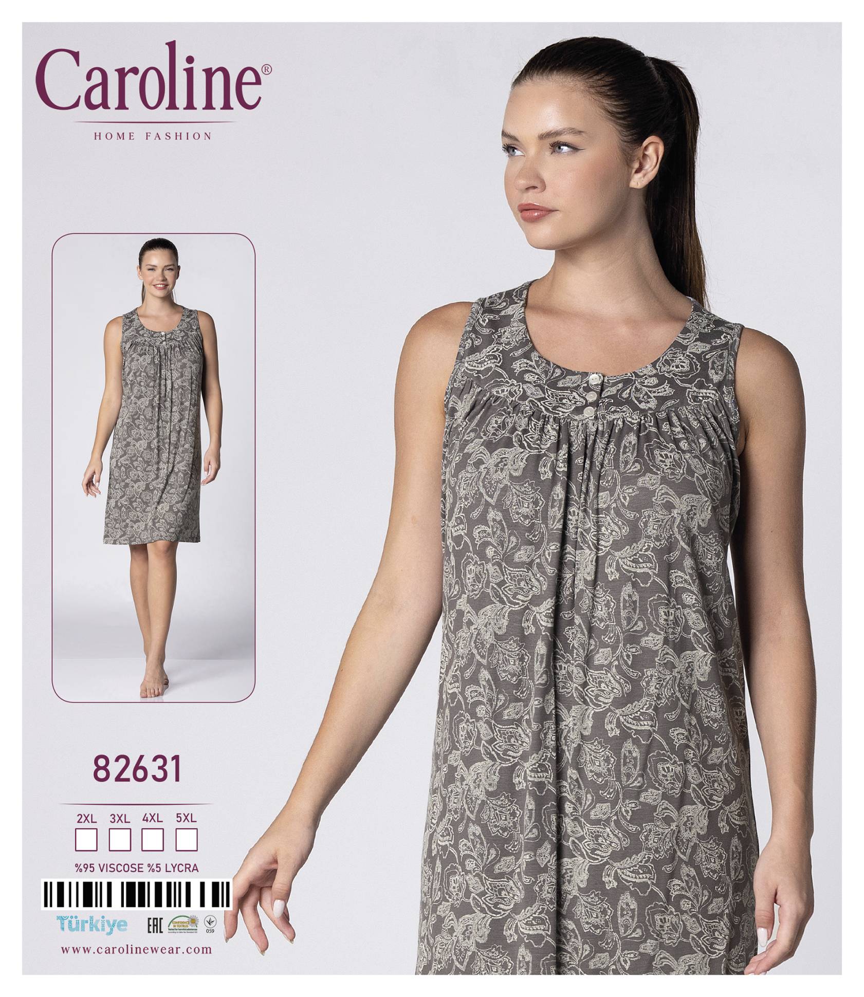 Caroline 82631 ночная рубашка 2XL, 3XL, 4XL, 5XL