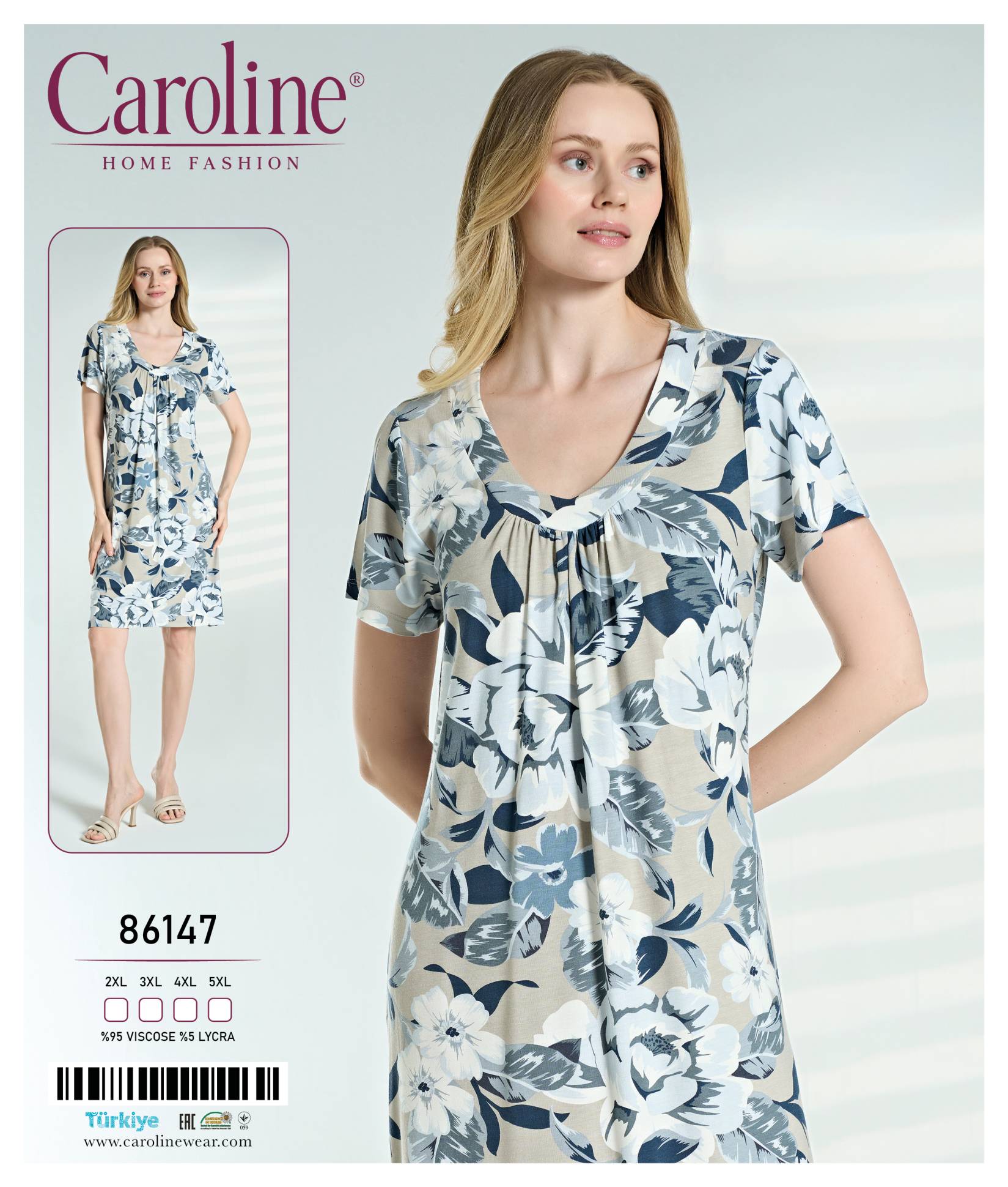 Caroline 86147 ночная рубашка 4XL, 5XL