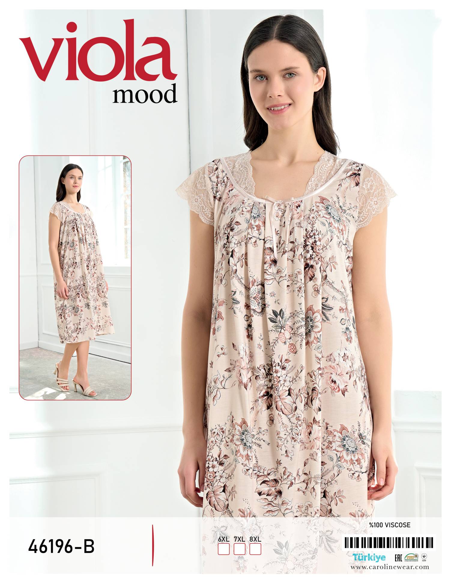 Viola 46196-B ночная рубашка 6XL, 7XL, 8XL