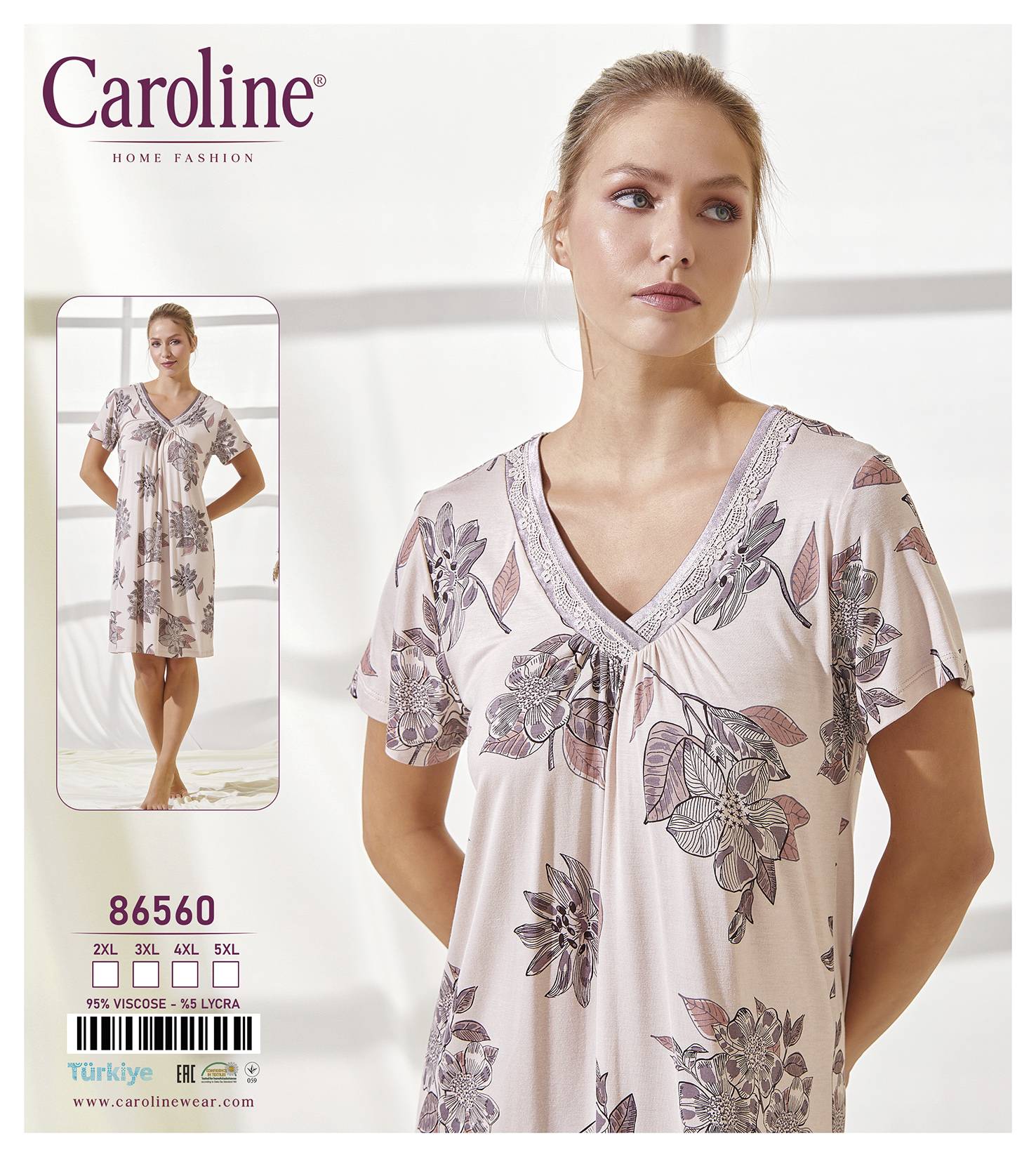 Caroline 86560 ночная рубашка 4XL