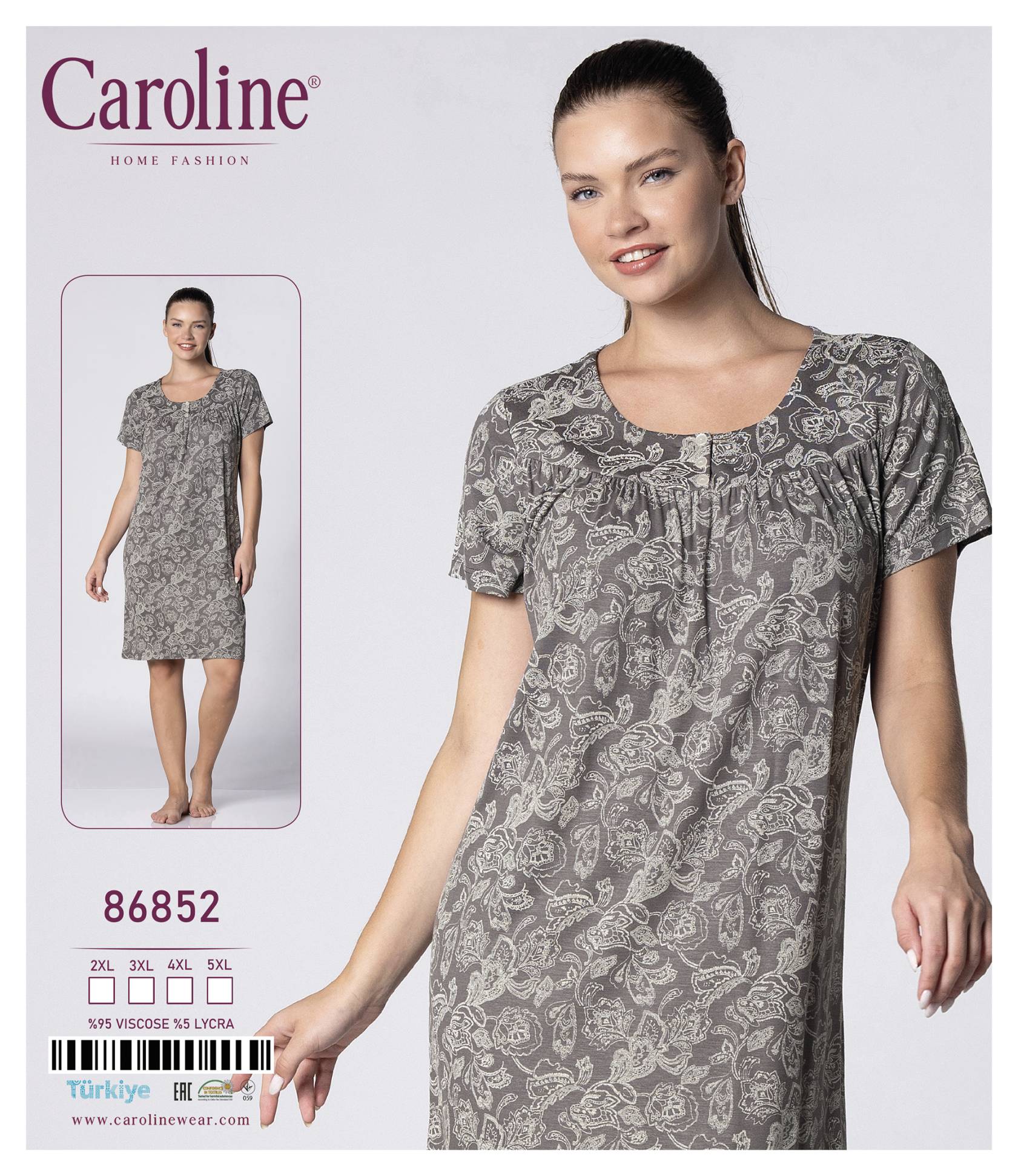 Caroline 86852 ночная рубашка 3XL, 4XL, 5XL