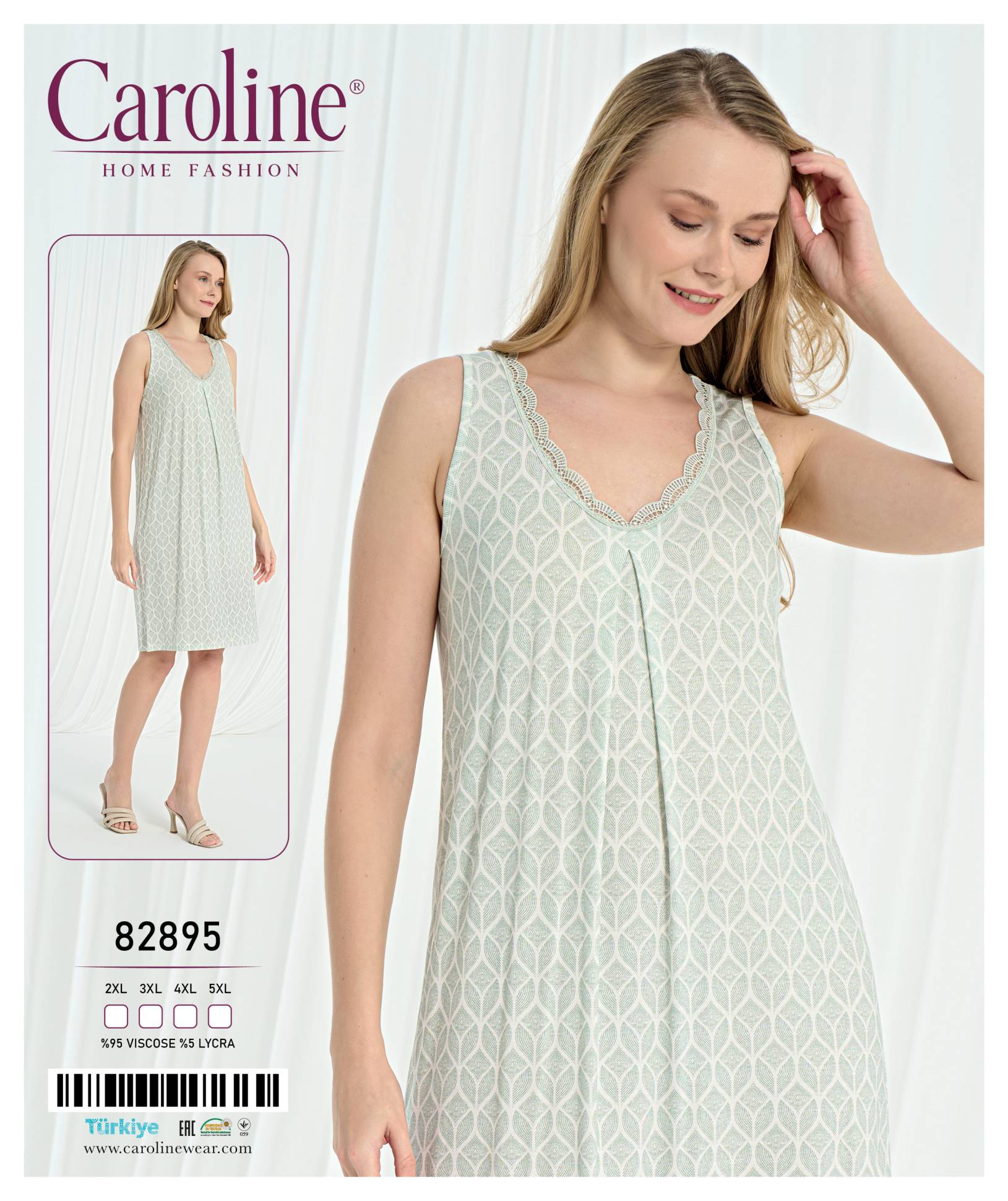 Caroline 82895 ночная рубашка 2XL, 3XL, 4XL, 5XL