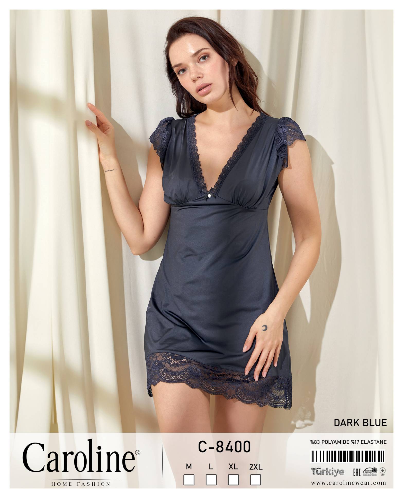 Caroline C-8400 ночная рубашка M, L, XL, 2XL