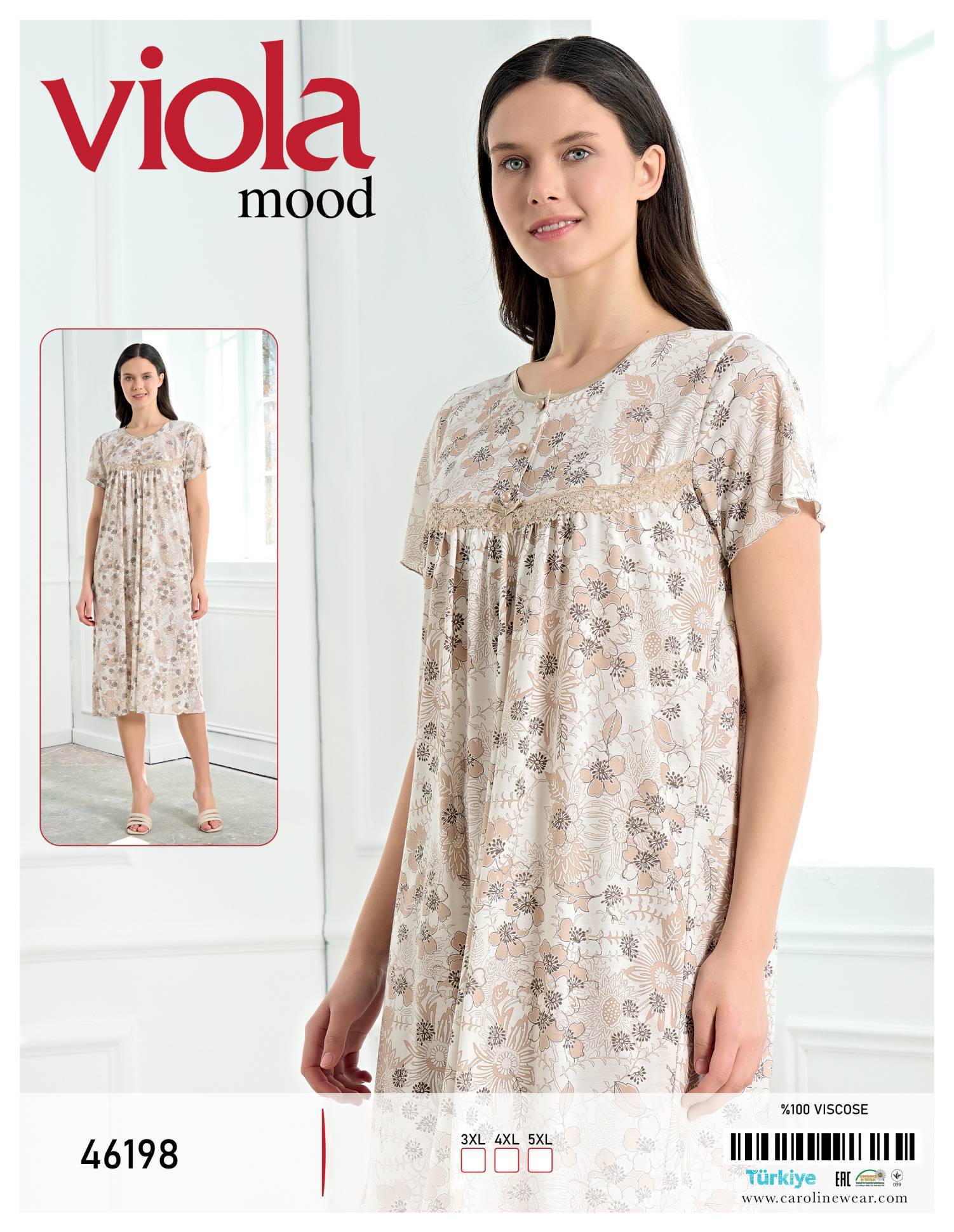 Viola 46198 ночная рубашка 3XL, 4XL, 5XL