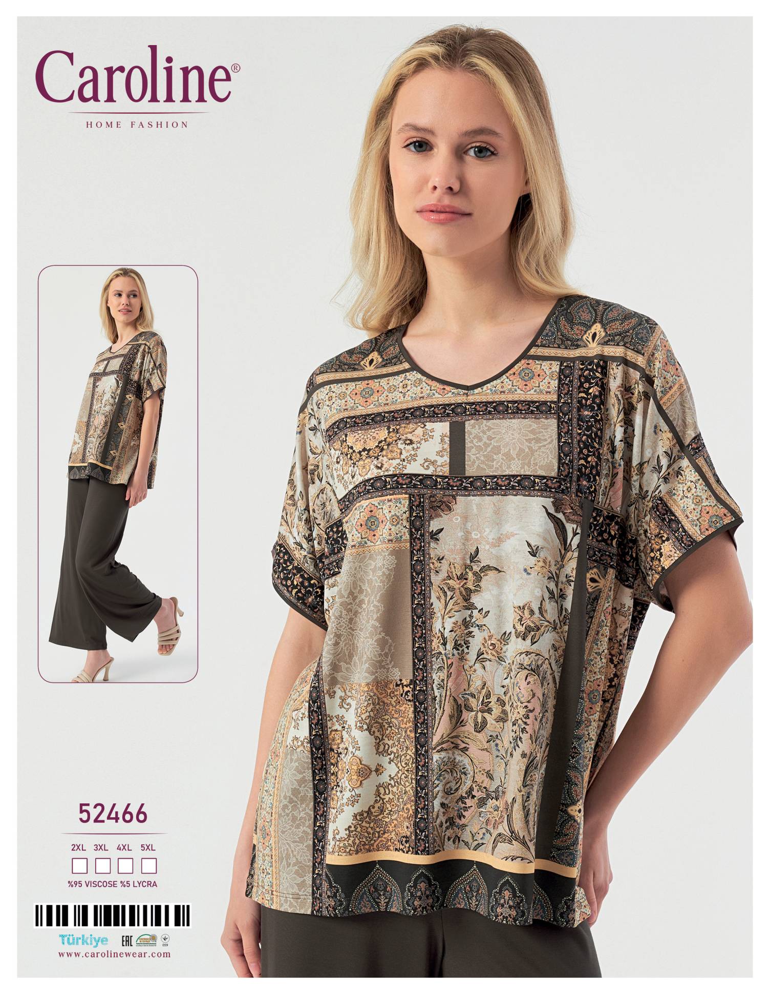 Caroline 52466 пижама 2XL, 3XL, 4XL, 5XL