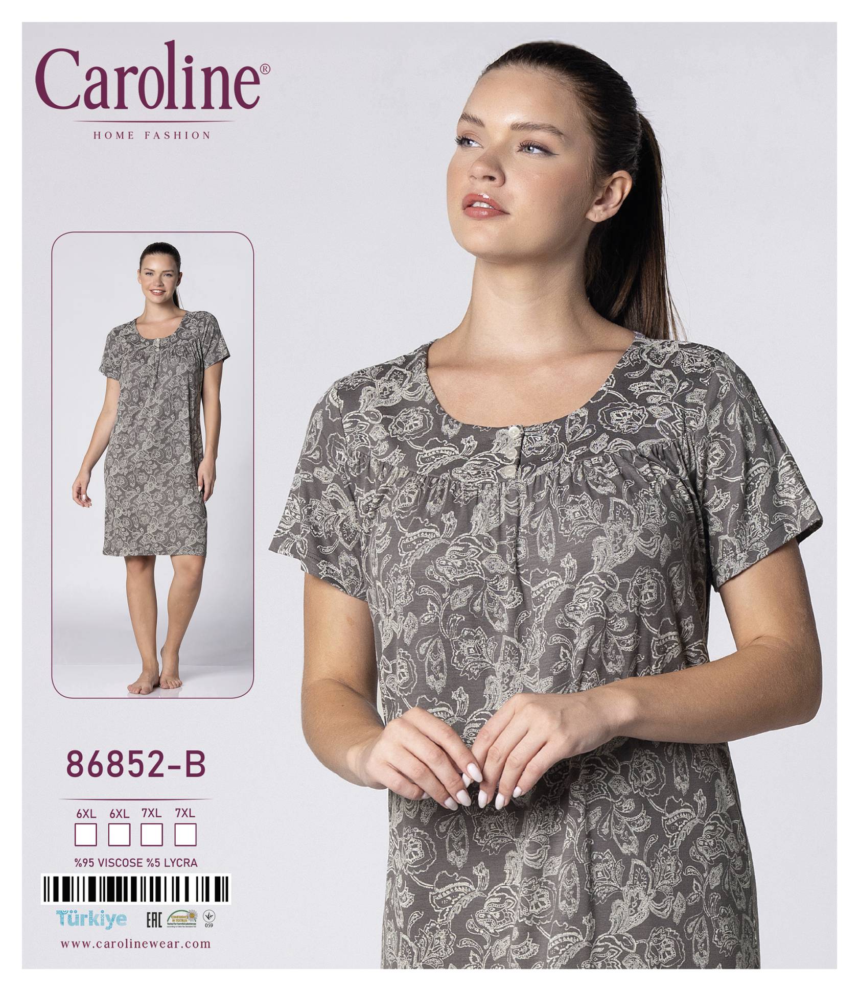 Caroline 86852-B ночная рубашка 6XL, 7XL