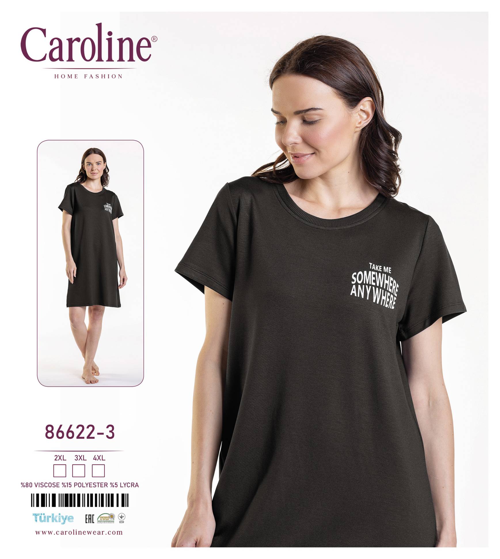 Caroline 86622 ночная рубашка 2XL