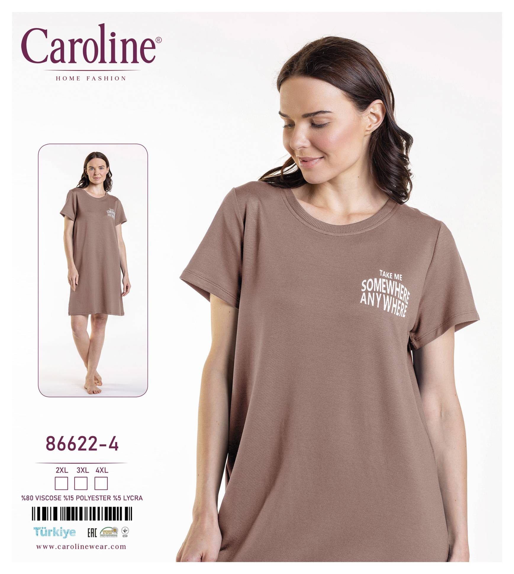 Caroline 86622 ночная рубашка 2XL