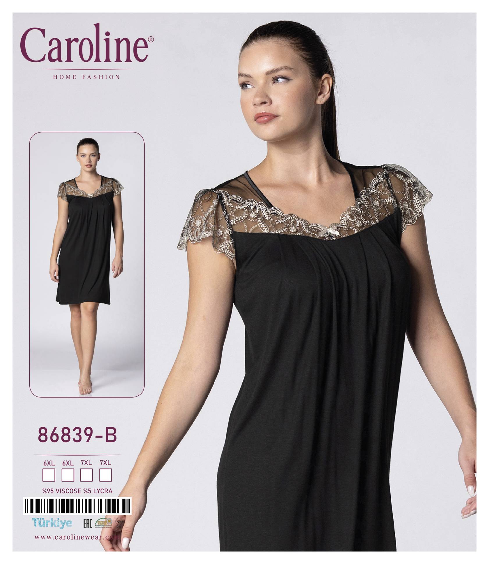 Caroline 86839-B ночная рубашка 6XL, 7XL