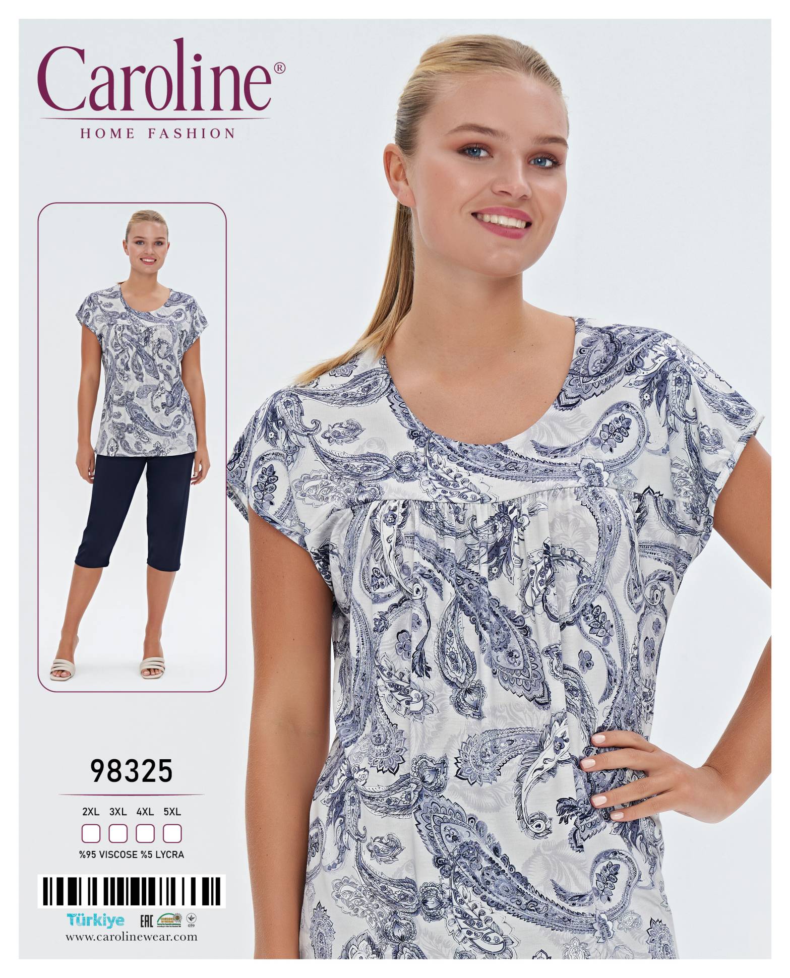 Caroline 98325 пижама 2XL, 3XL, 4XL, 5XL