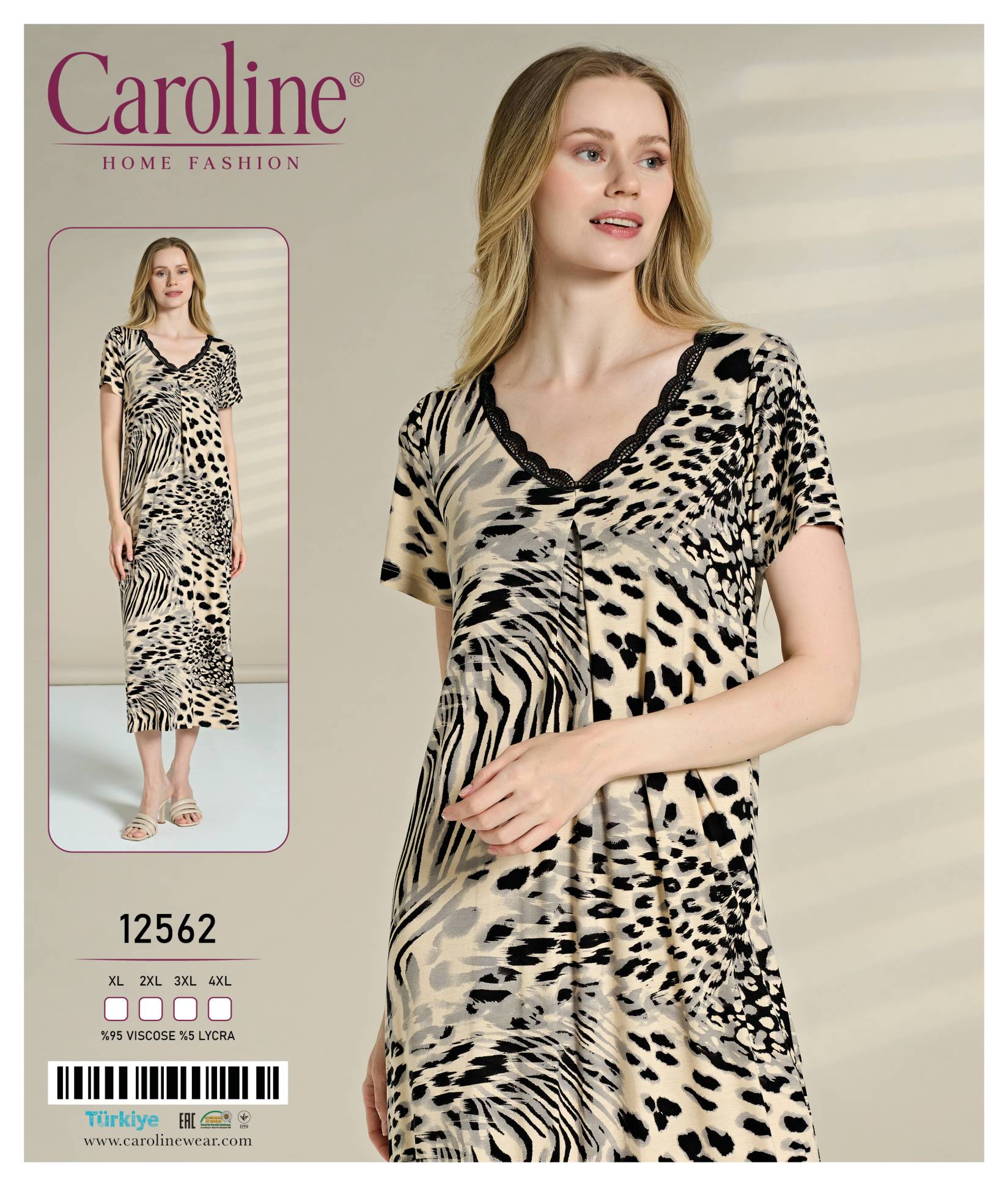 Caroline 12562 ночная рубашка XL, 2XL, 3XL, 4XL