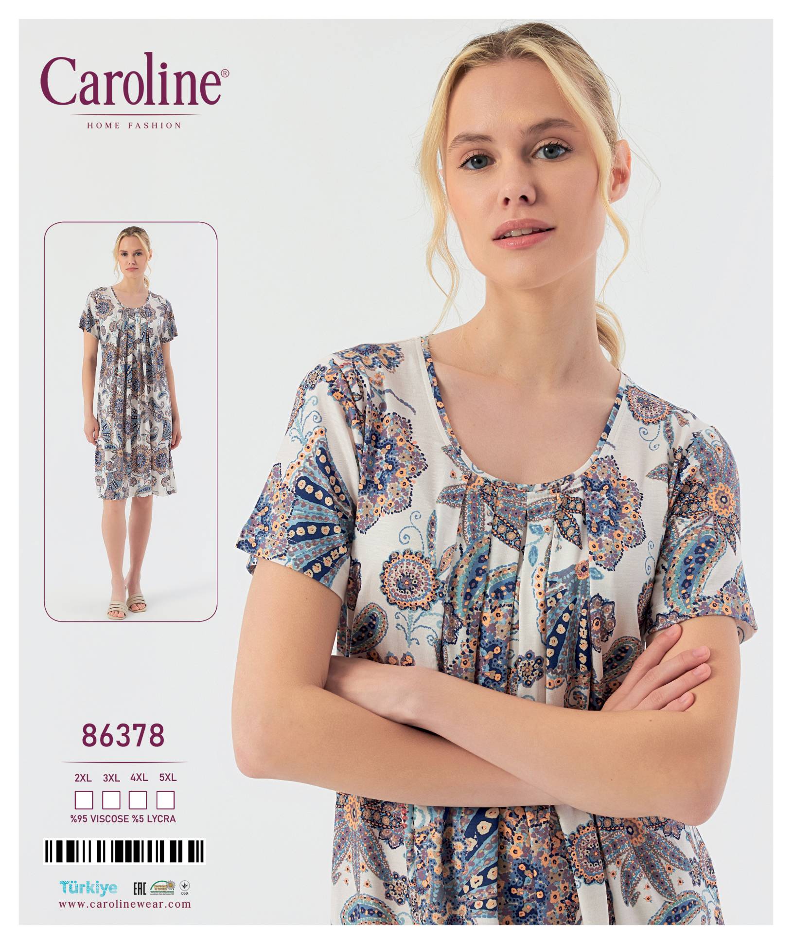 Caroline 86378 ночная рубашка 2XL, 3XL, 4XL, 5XL,