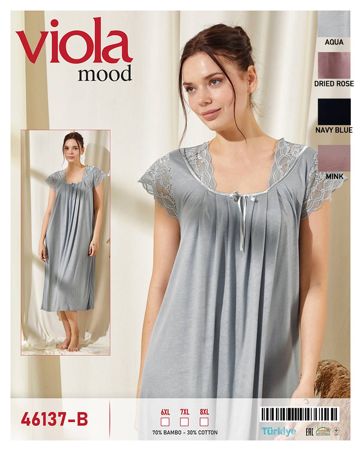 Viola 46137-B ночная рубашка 8XL